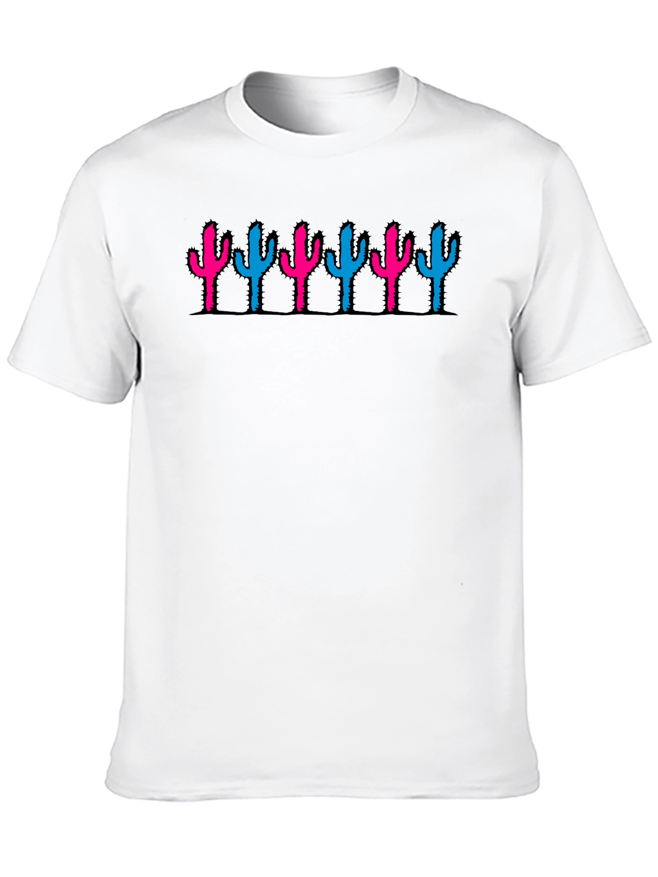 Cactus Print Crew Neck T-Shirt