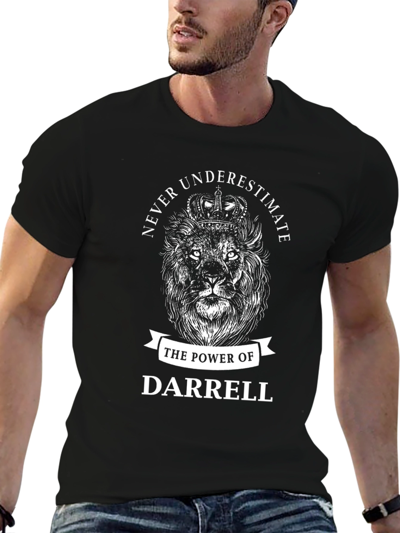 Never Underestimate Darrell Lion Graphic Tee
