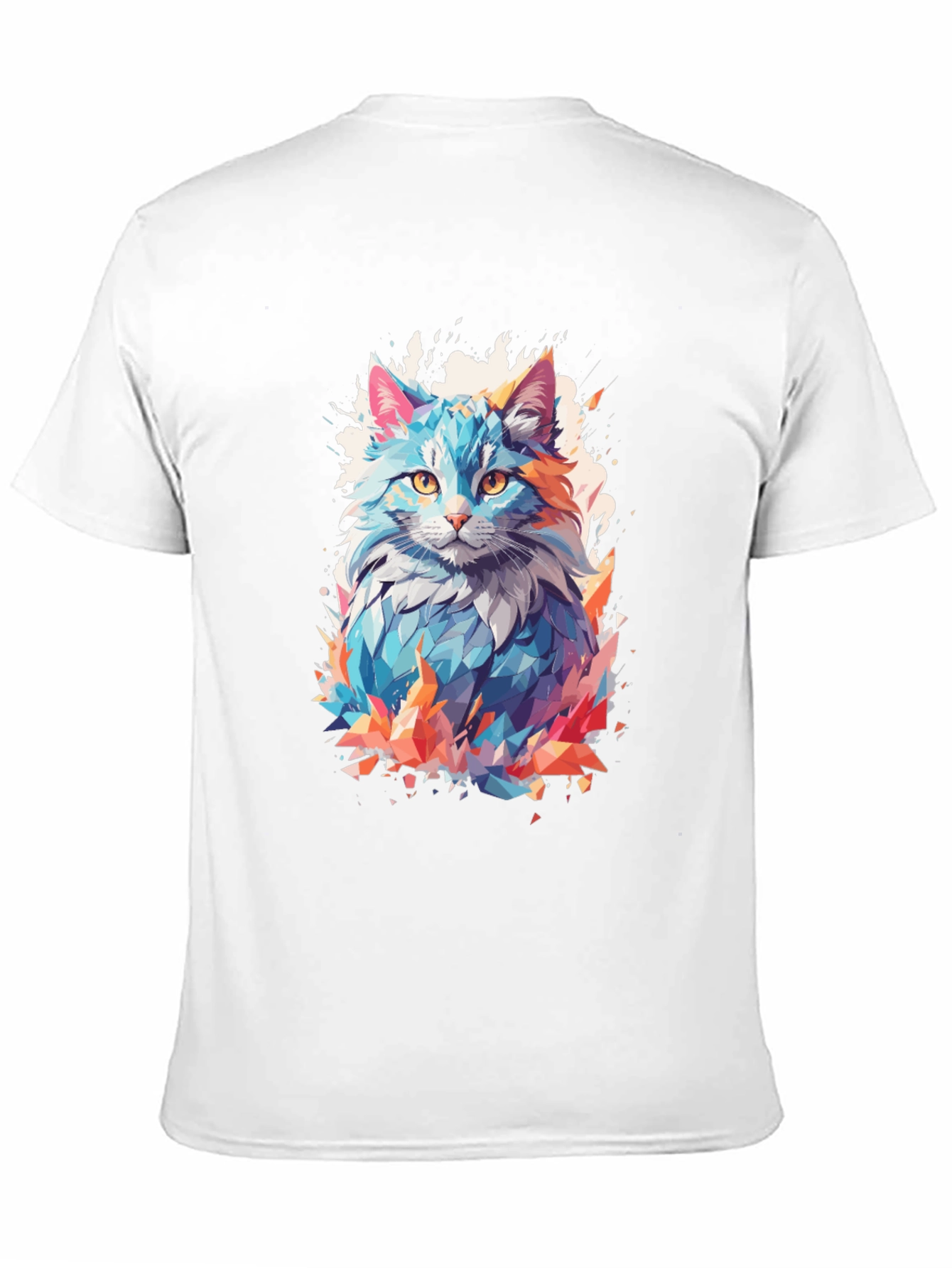 Abstract Cat Graphic Black T-Shirt