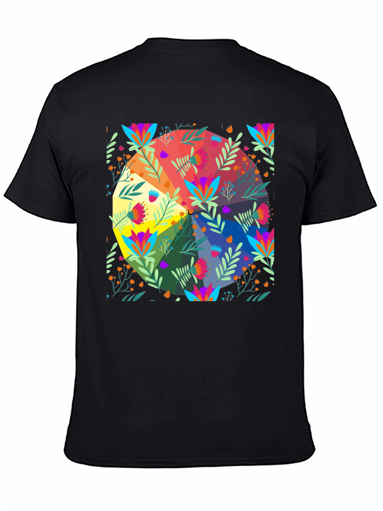 Floral Spectrum T-Shirt - Vibrant Graphic Print