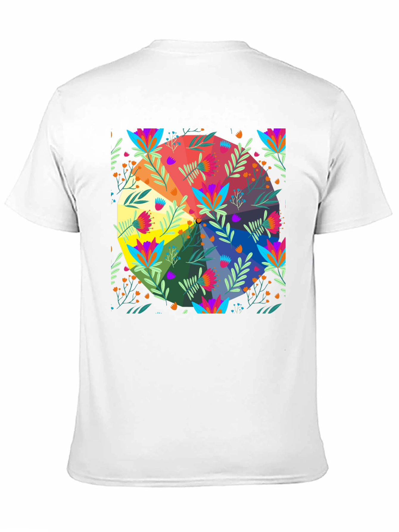 Floral Spectrum T-Shirt - Vibrant Graphic Print