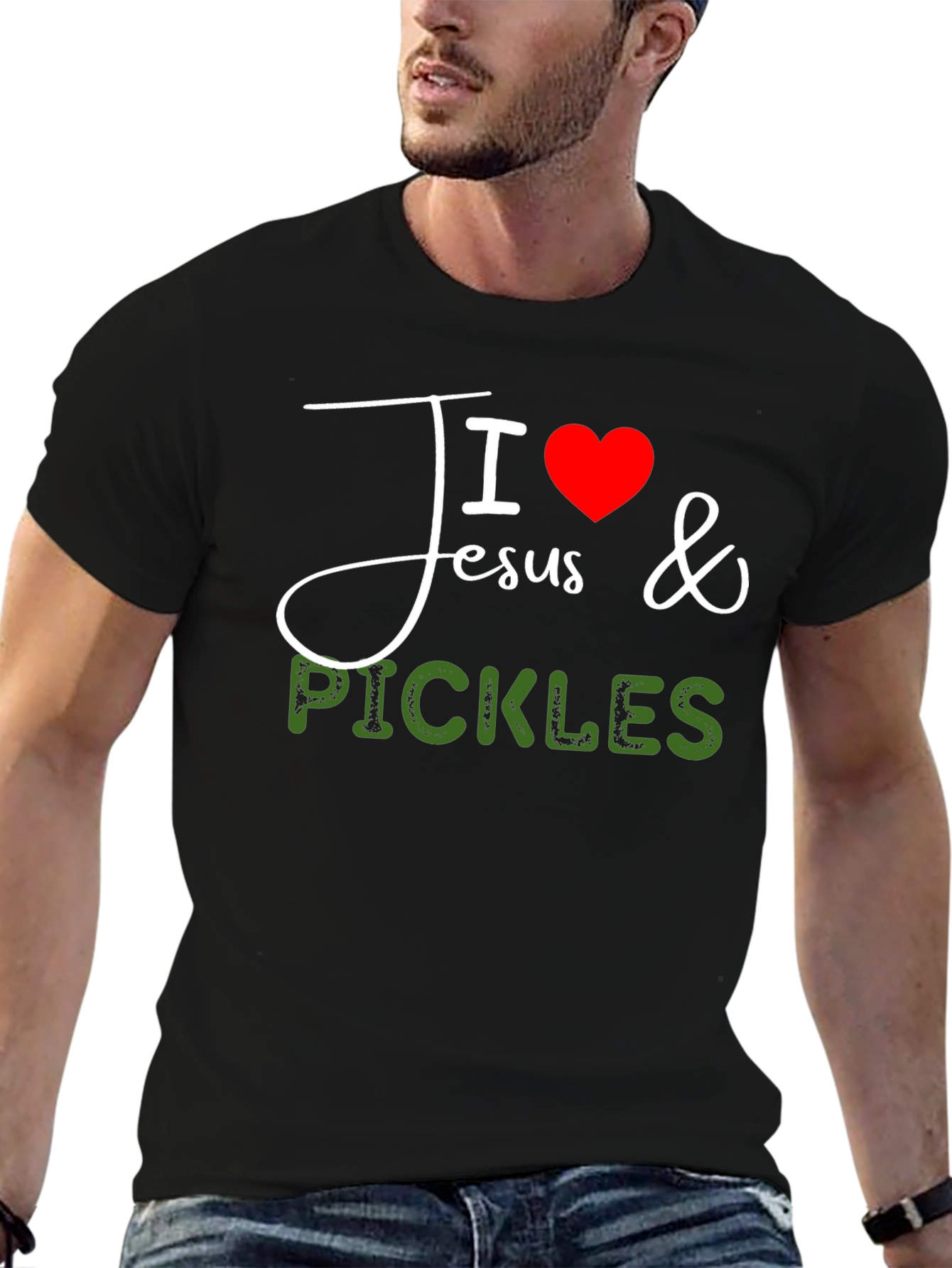 I Love Jesus & Pickles Graphic T-Shirt