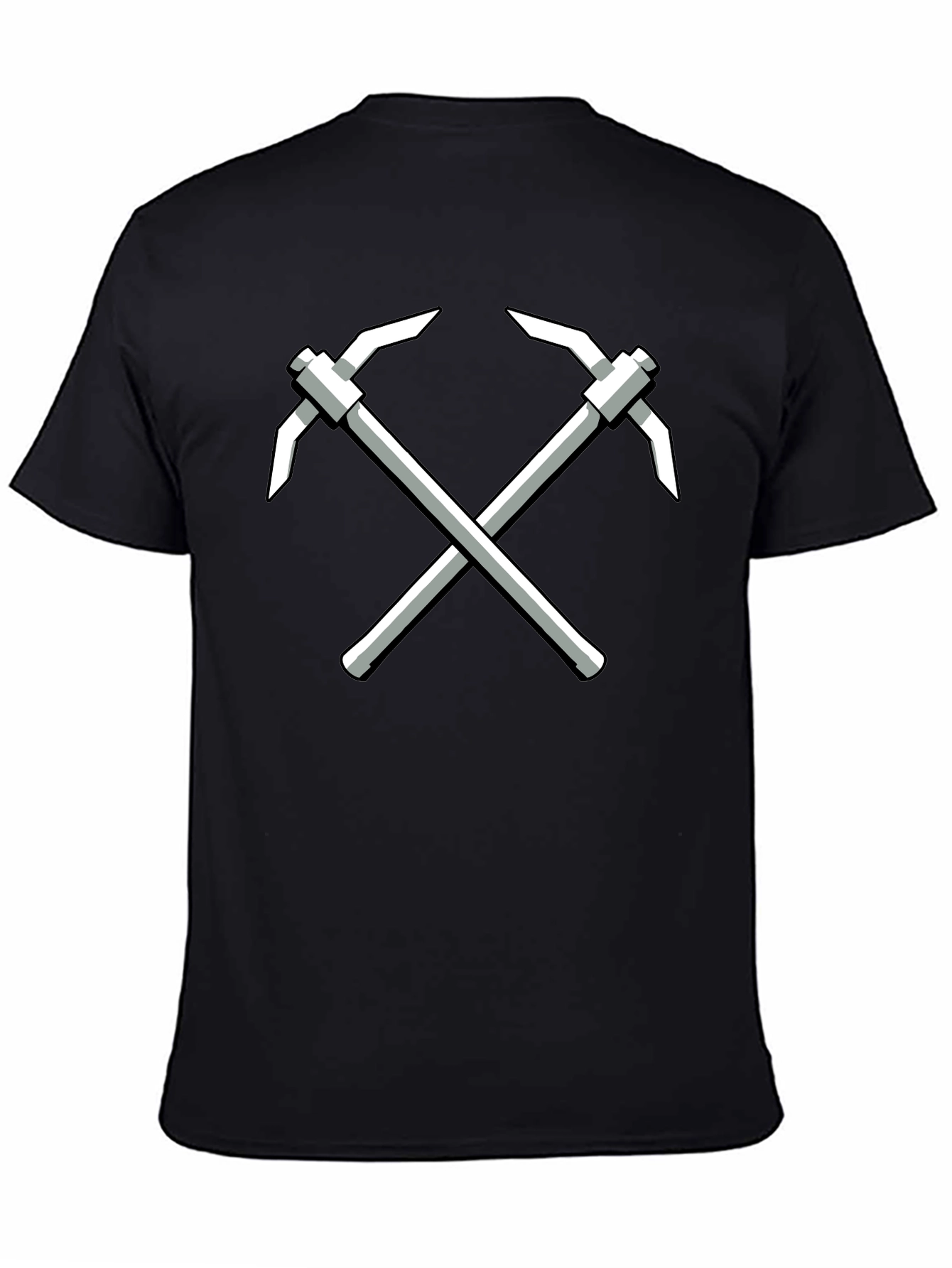 Crossed Pickaxes Graphic Tee - Black Cotton