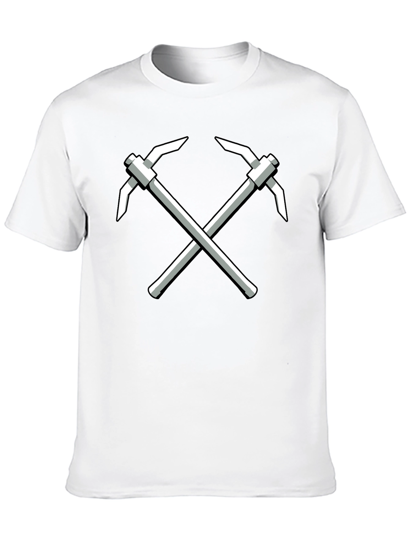 Crossed Pickaxes Graphic Tee - Black Cotton