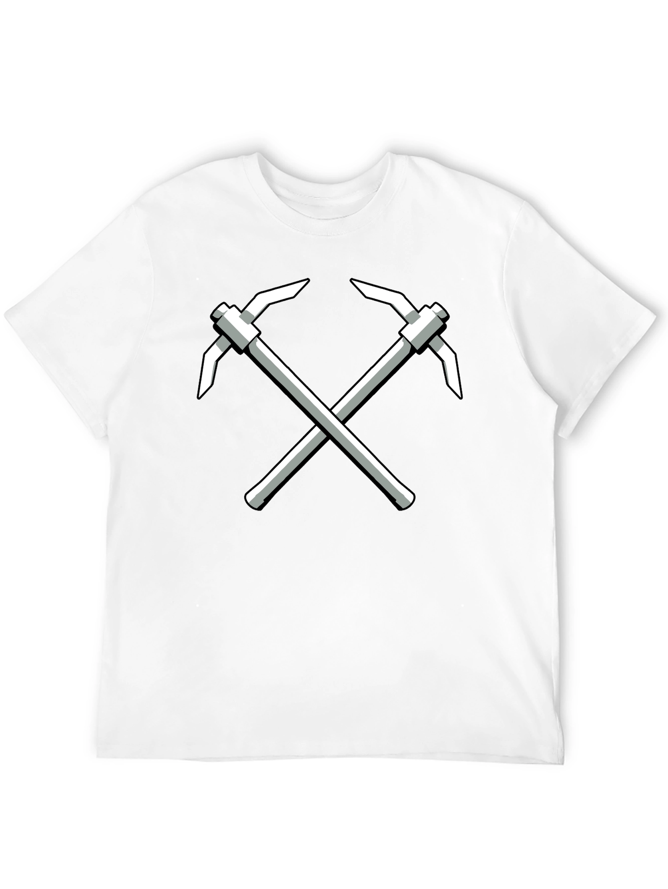 Crossed Pickaxes Graphic Tee - Black Cotton