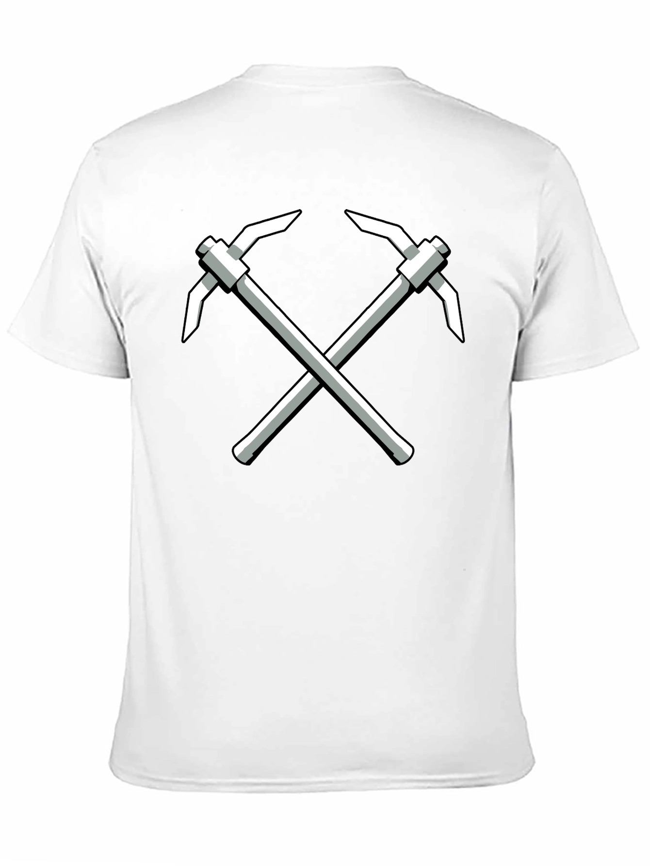 Crossed Pickaxes Graphic Tee - Black Cotton