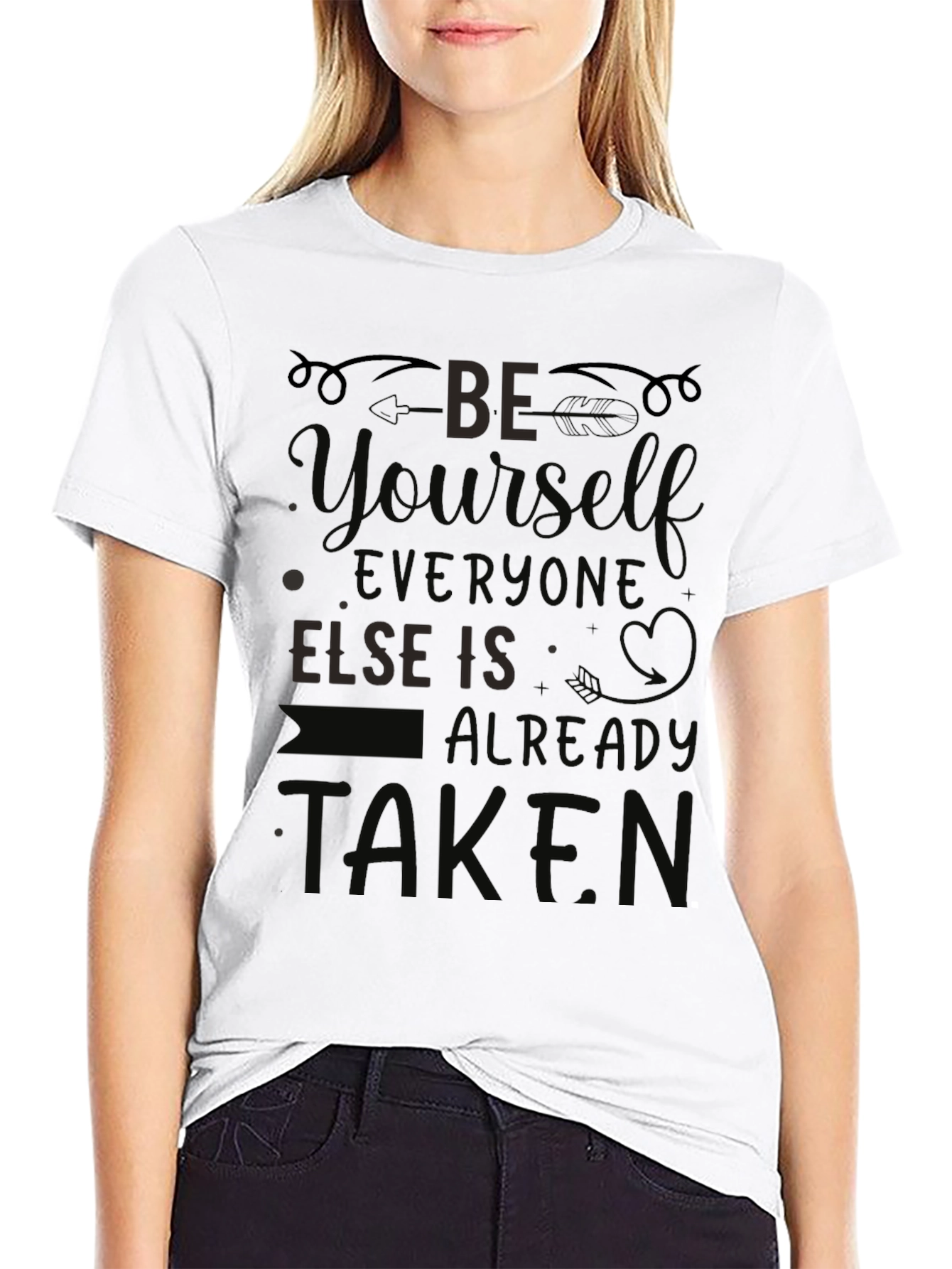 Be Yourself Graphic Tee - Inspirational Black T-Shirt