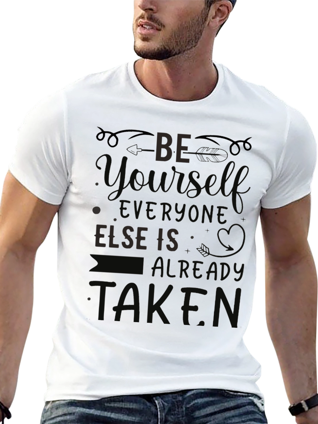 Be Yourself Graphic Tee - Inspirational Black T-Shirt
