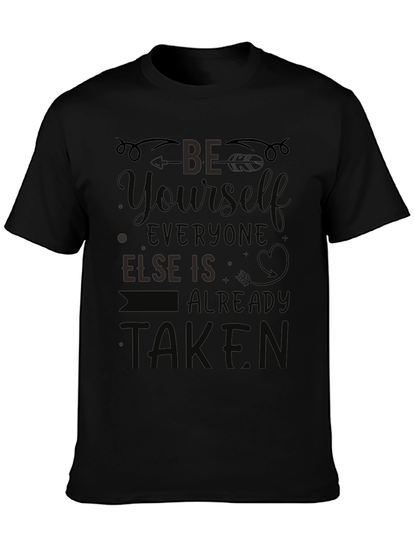 Be Yourself Graphic Tee - Inspirational Black T-Shirt
