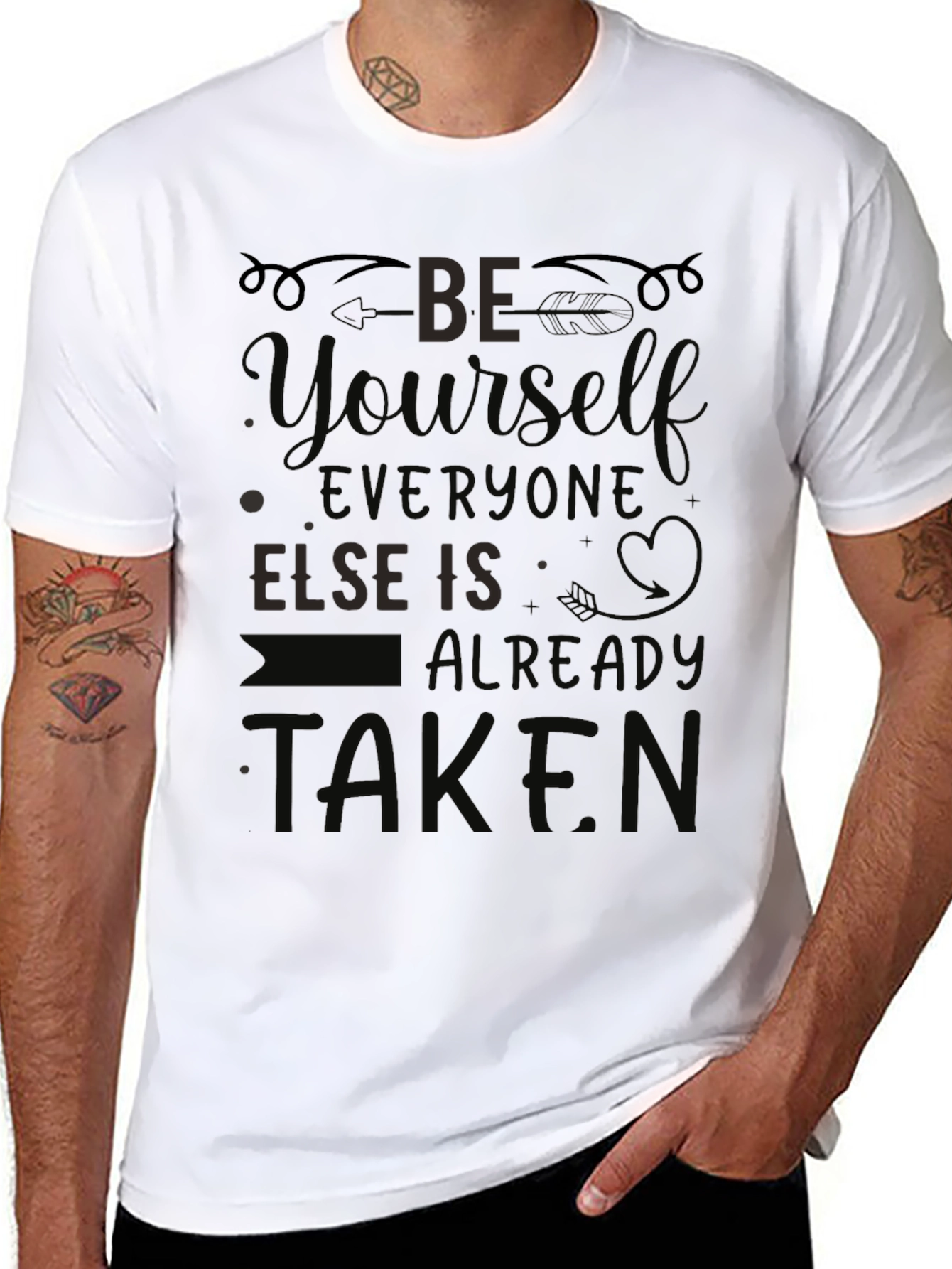 Be Yourself Graphic Tee - Inspirational Black T-Shirt