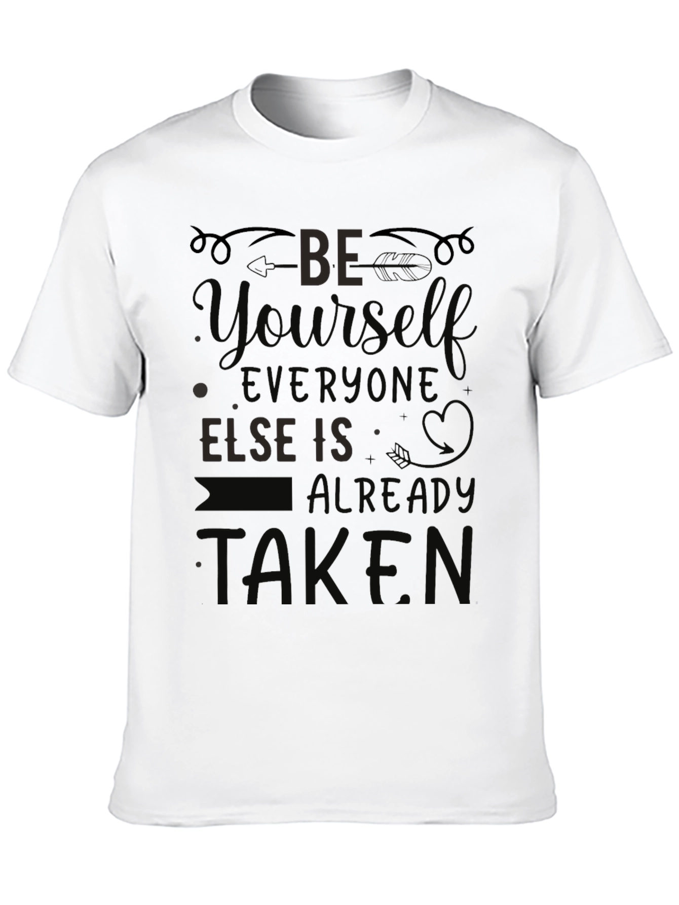 Be Yourself Graphic Tee - Inspirational Black T-Shirt