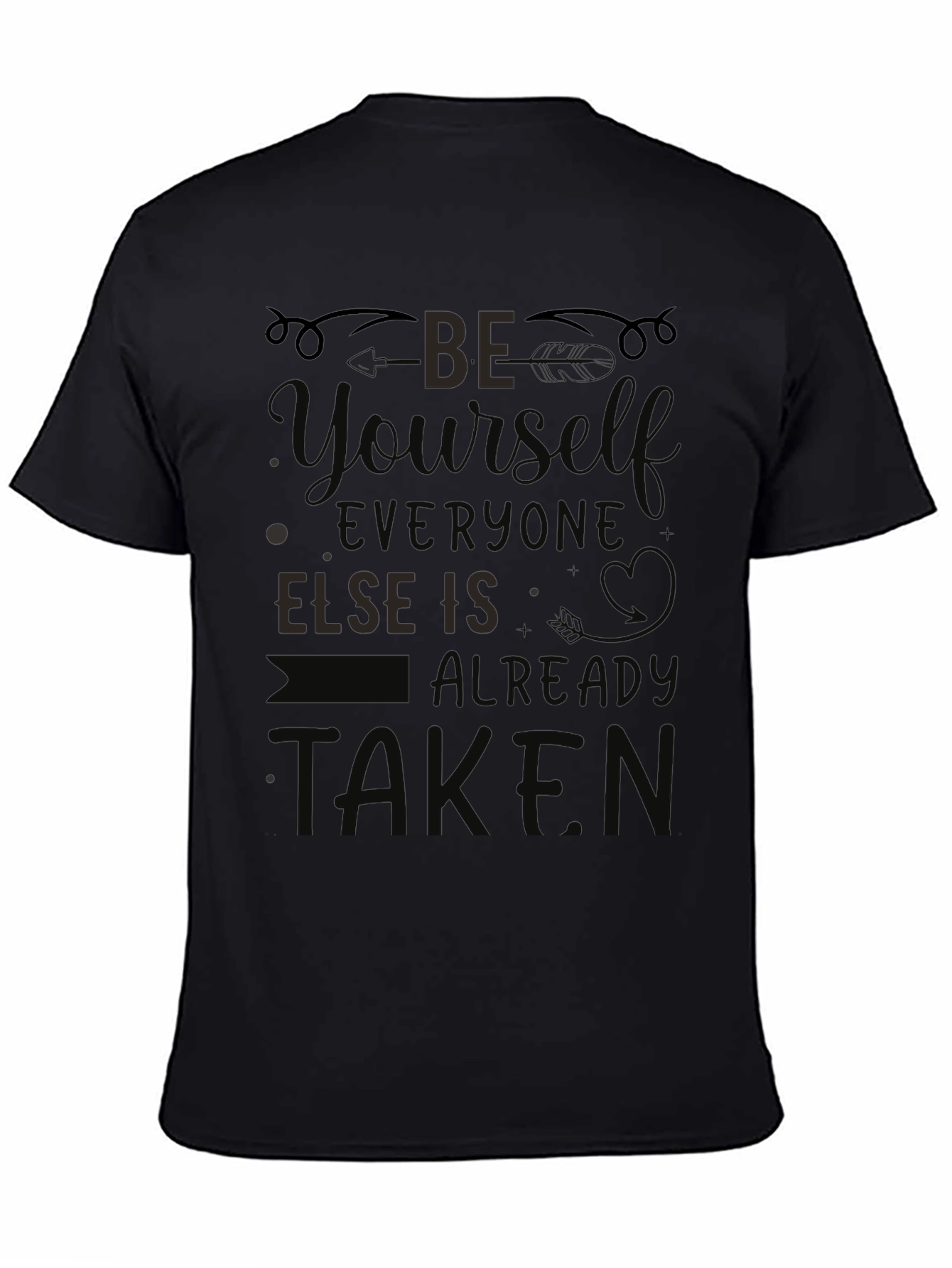 Be Yourself Graphic Tee - Inspirational Black T-Shirt