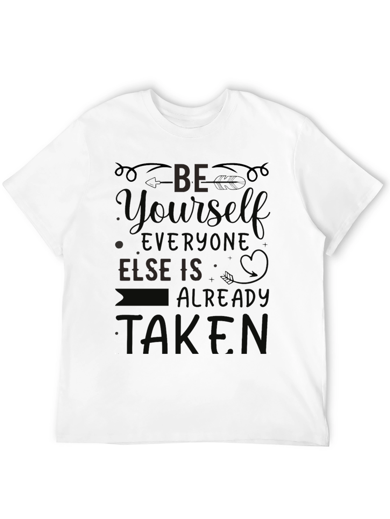 Be Yourself Graphic Tee - Inspirational Black T-Shirt