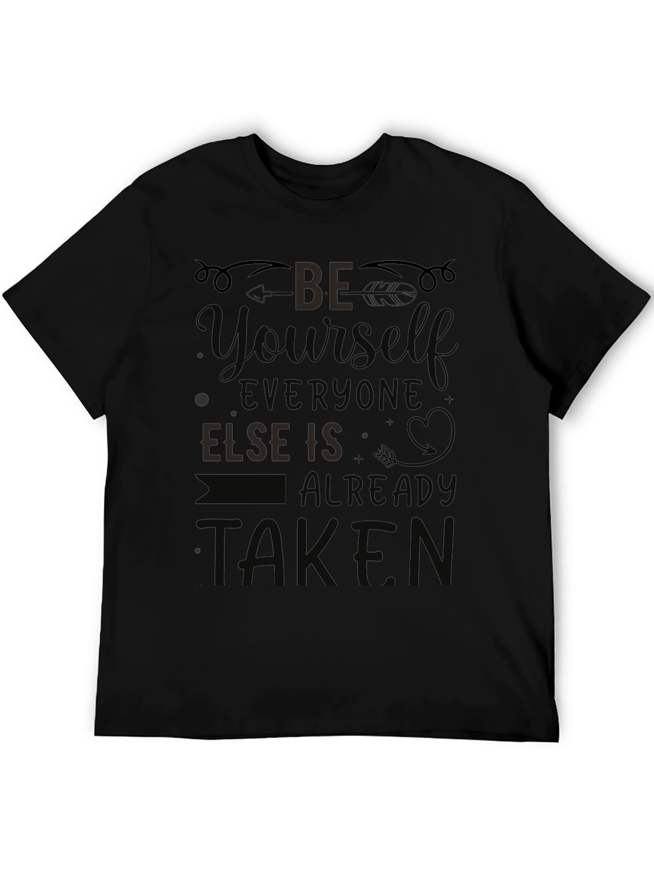 Be Yourself Graphic Tee - Inspirational Black T-Shirt