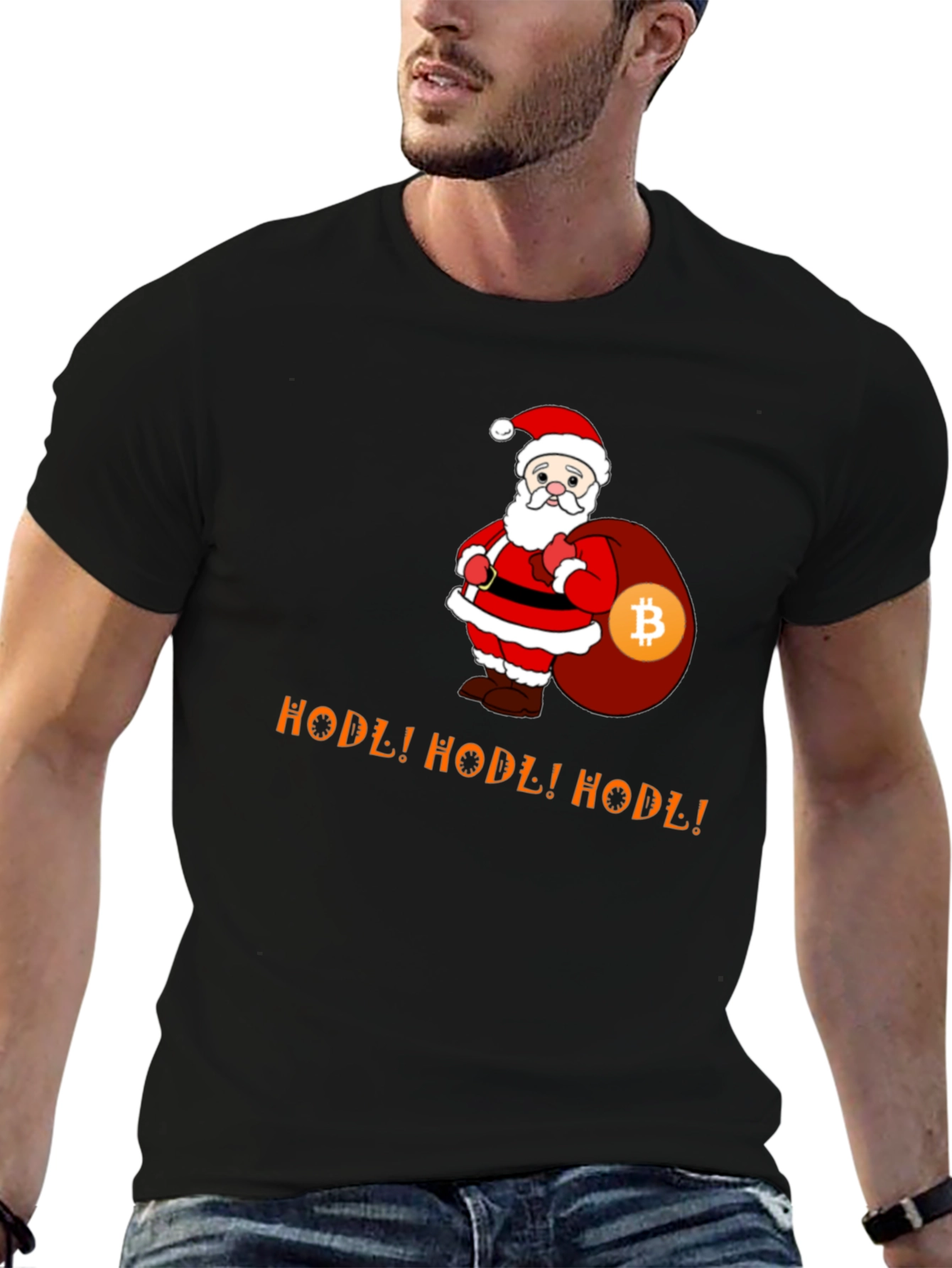 HODL Bitcoin Santa T-Shirt