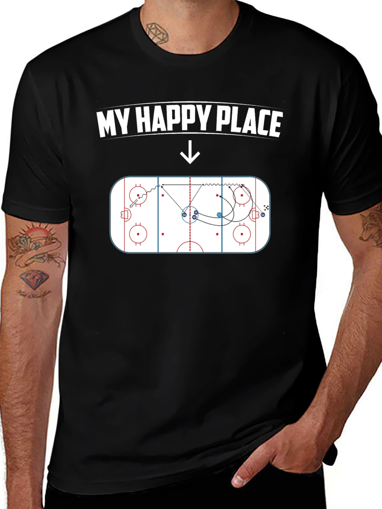 My Happy Place Hockey Play T-Shirt