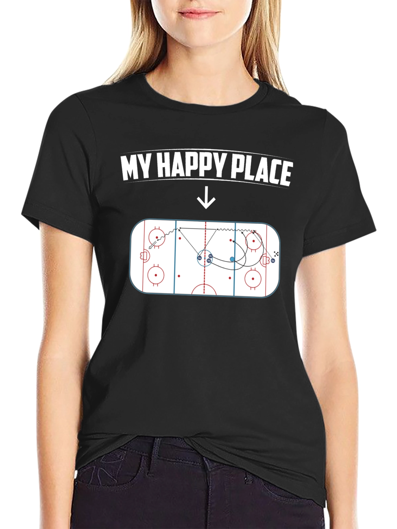 My Happy Place Hockey Play T-Shirt