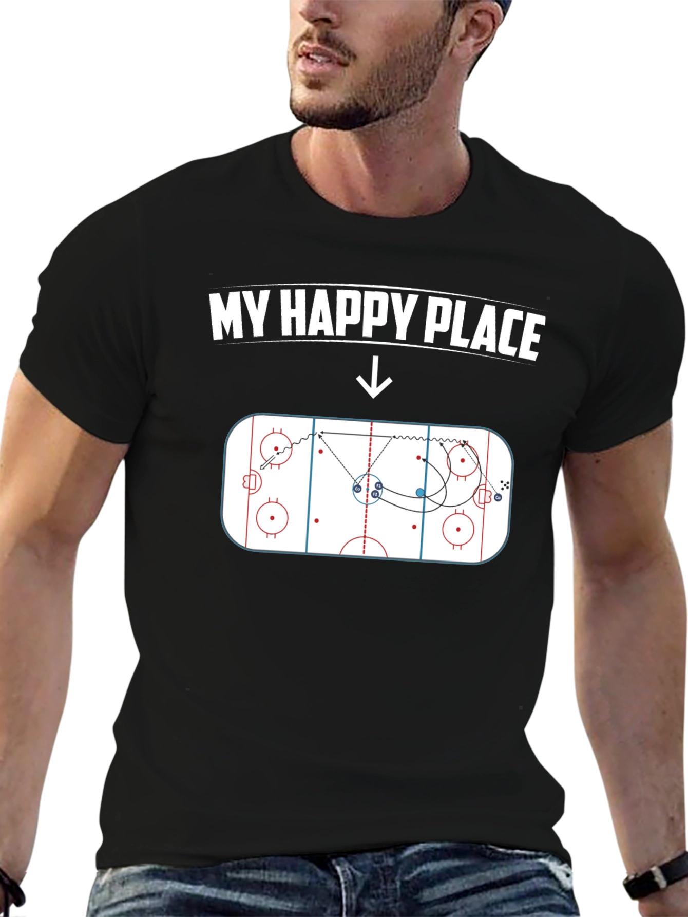 My Happy Place Hockey Play T-Shirt