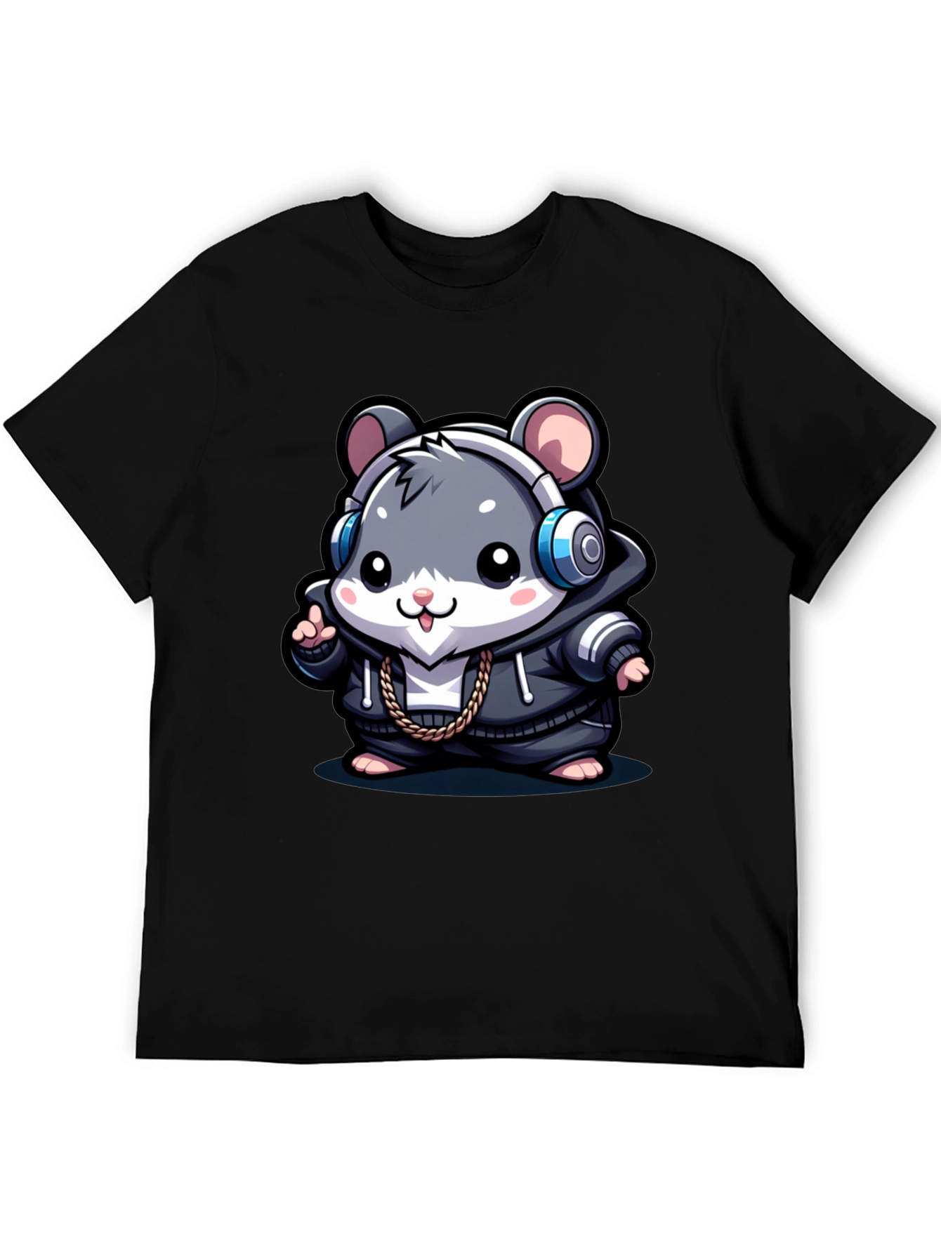 Cool Hamster Graphic Tee - Black