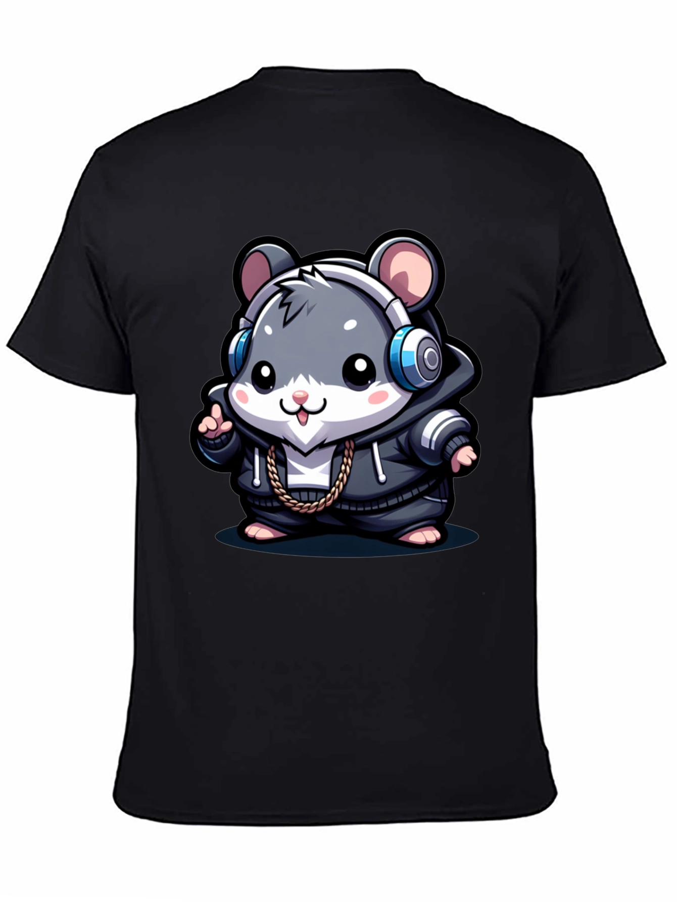 Cool Hamster Graphic Tee - Black