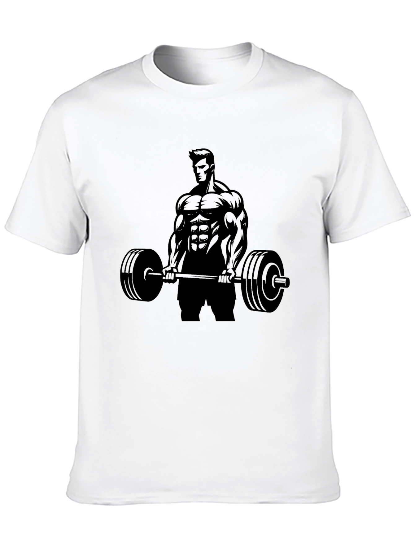 Black Gym Bodybuilder Barbell Graphic Tee