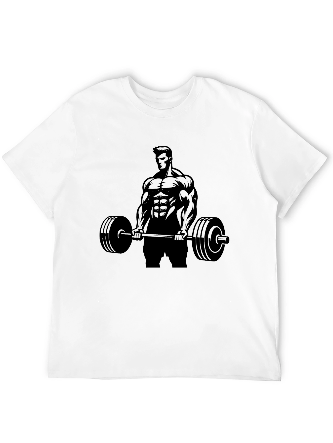 Black Gym Bodybuilder Barbell Graphic Tee