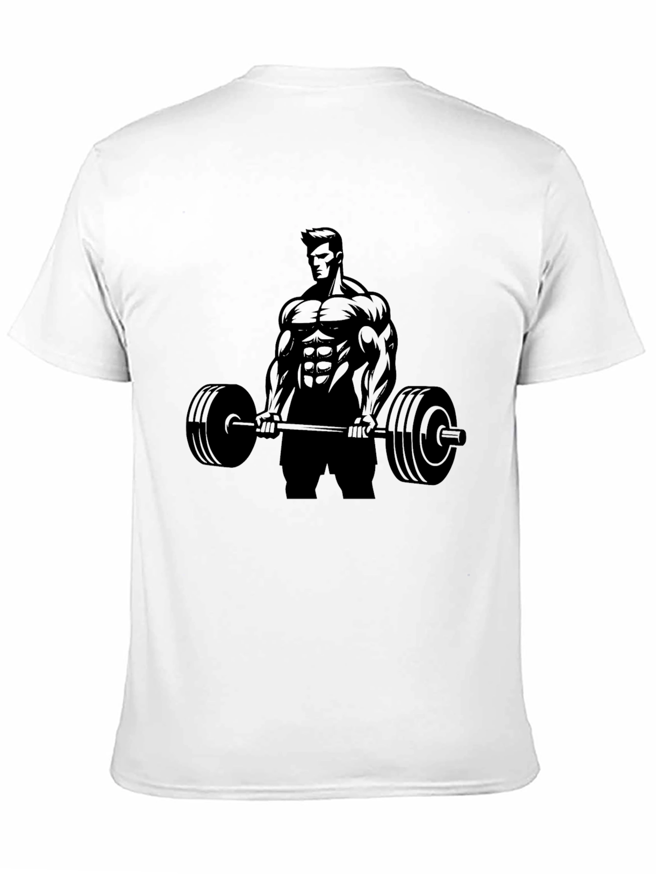 Black Gym Bodybuilder Barbell Graphic Tee