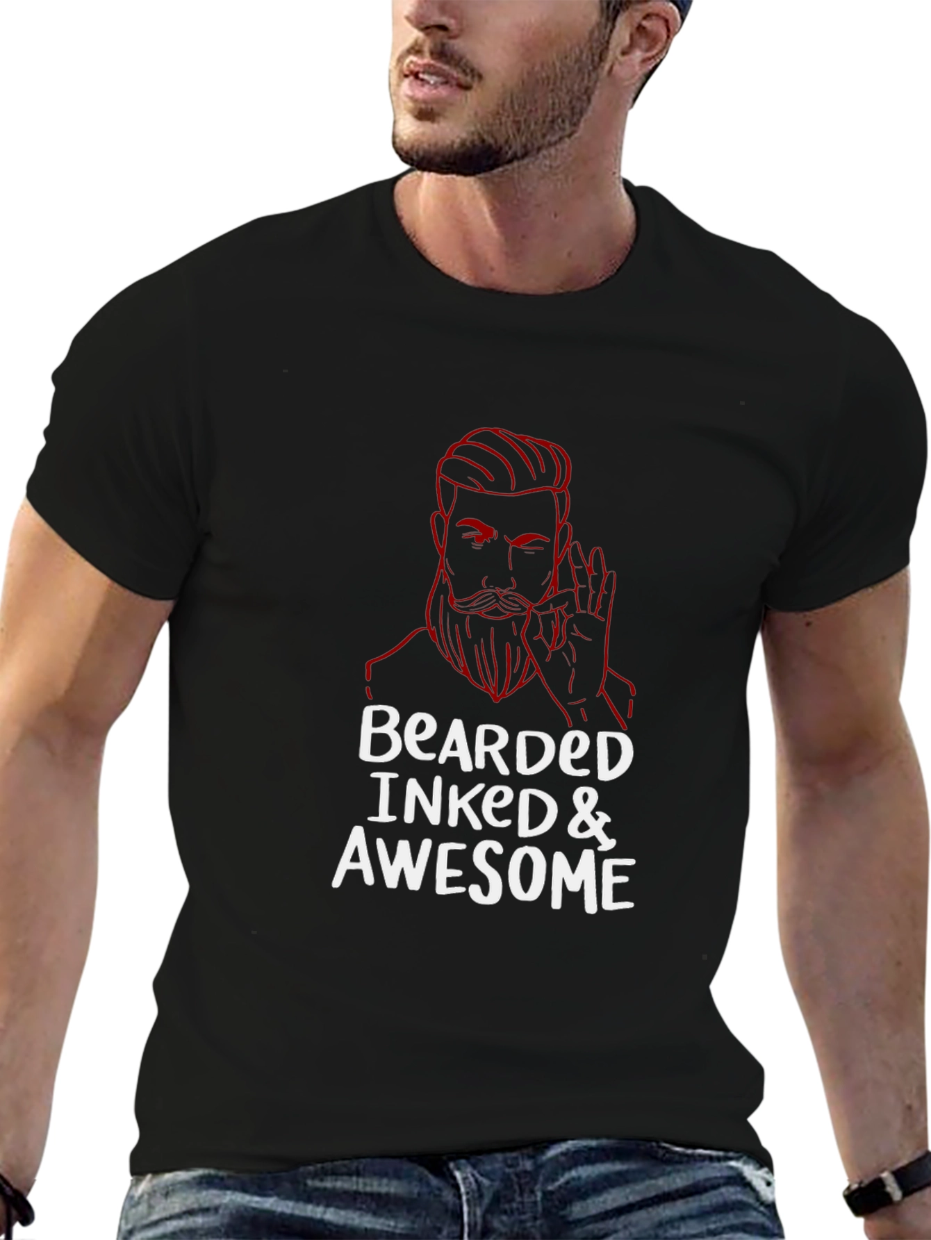 Bearded Inked Awesome Graphic T-Shirt