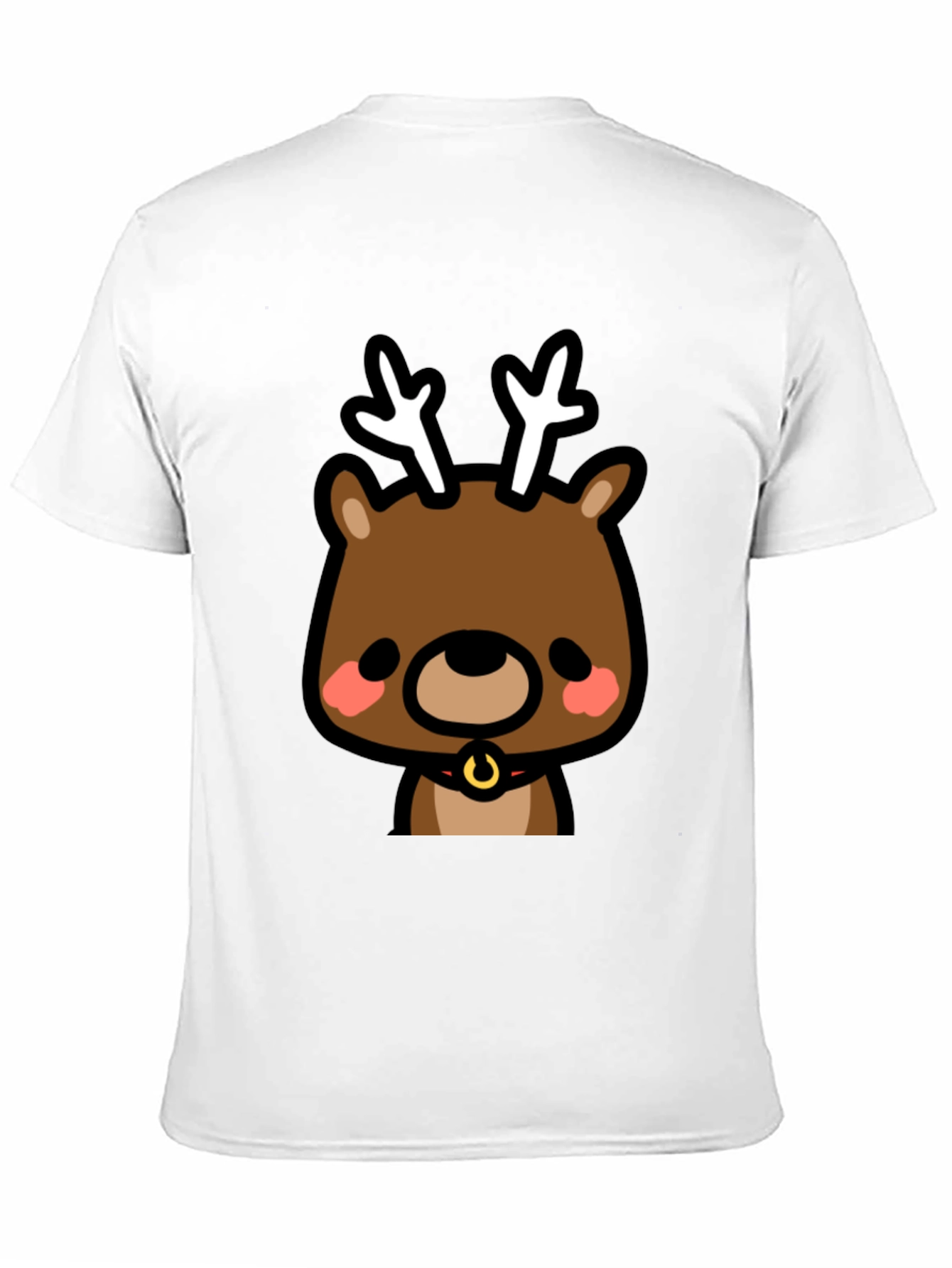 Cute Reindeer Graphic Black T-Shirt