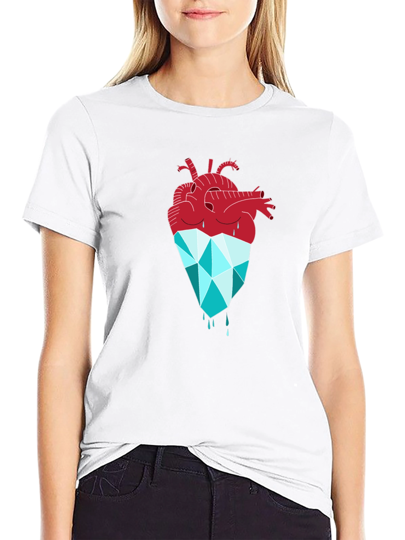 Icy Heart Graphic Tee - Unique Artistic Design