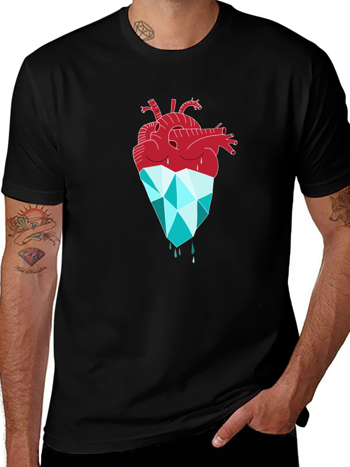 Icy Heart Graphic Tee - Unique Artistic Design