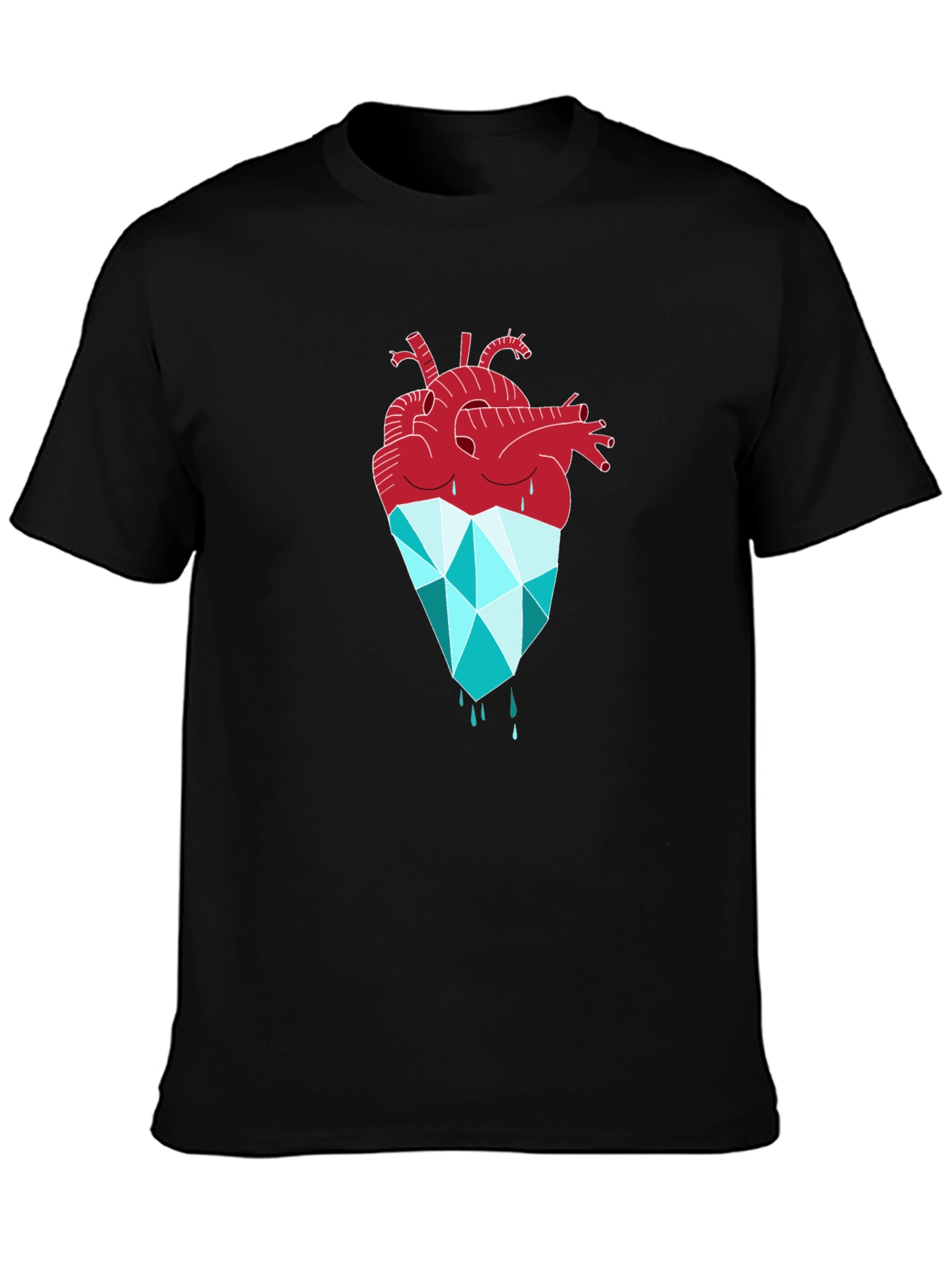 Icy Heart Graphic Tee - Unique Artistic Design