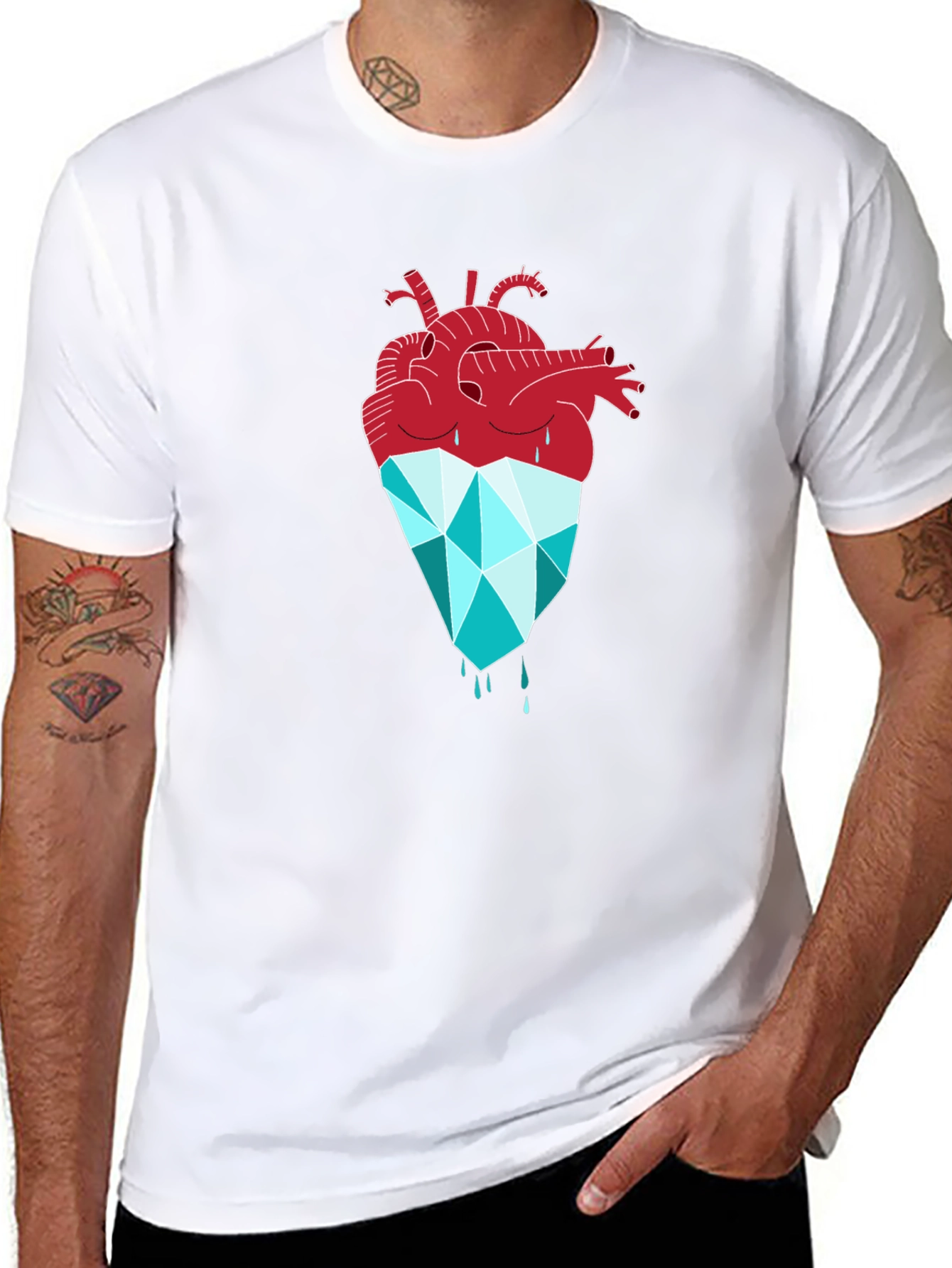 Icy Heart Graphic Tee - Unique Artistic Design