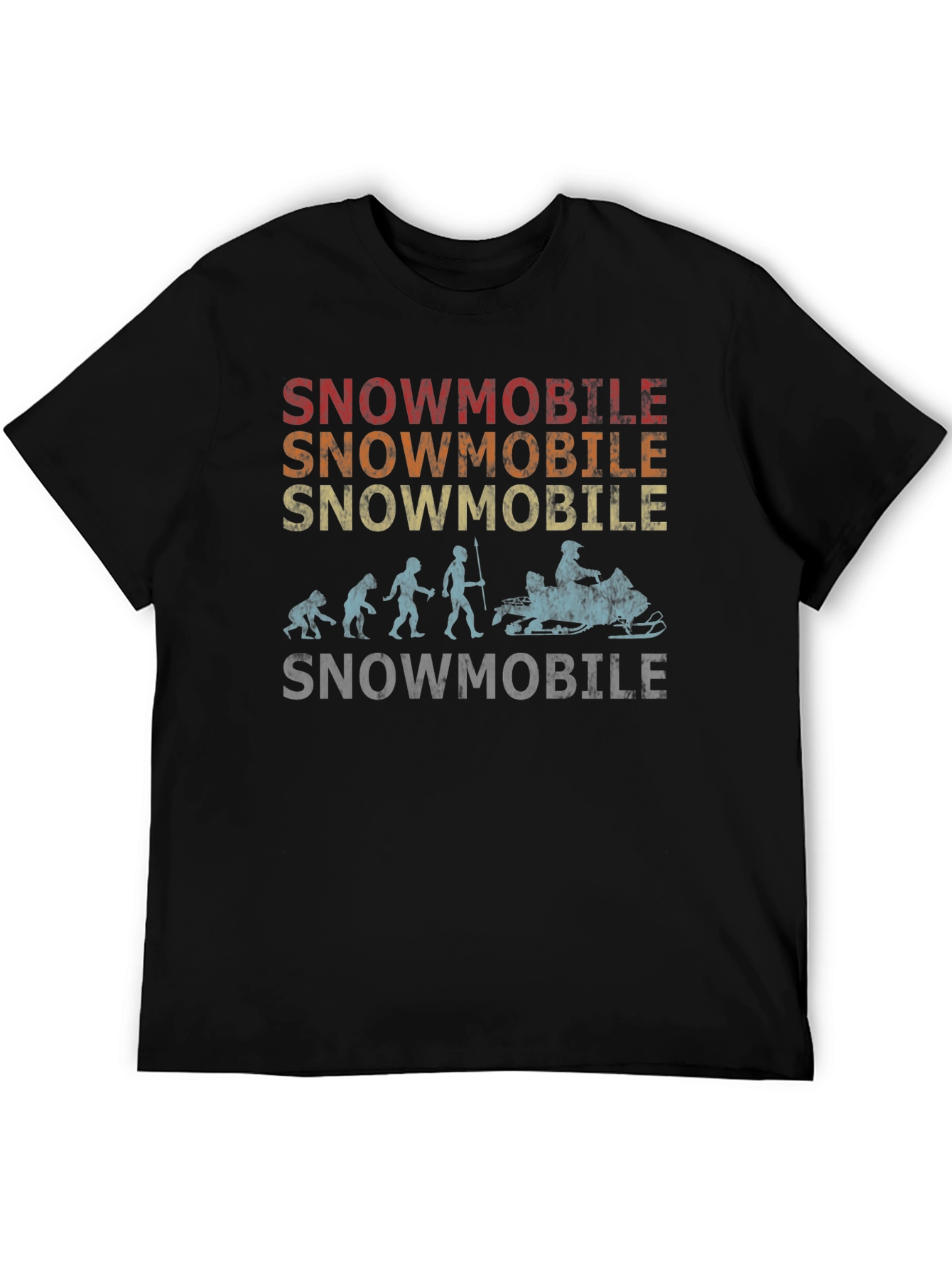 Snowmobile Evolution T-Shirt - Retro Design