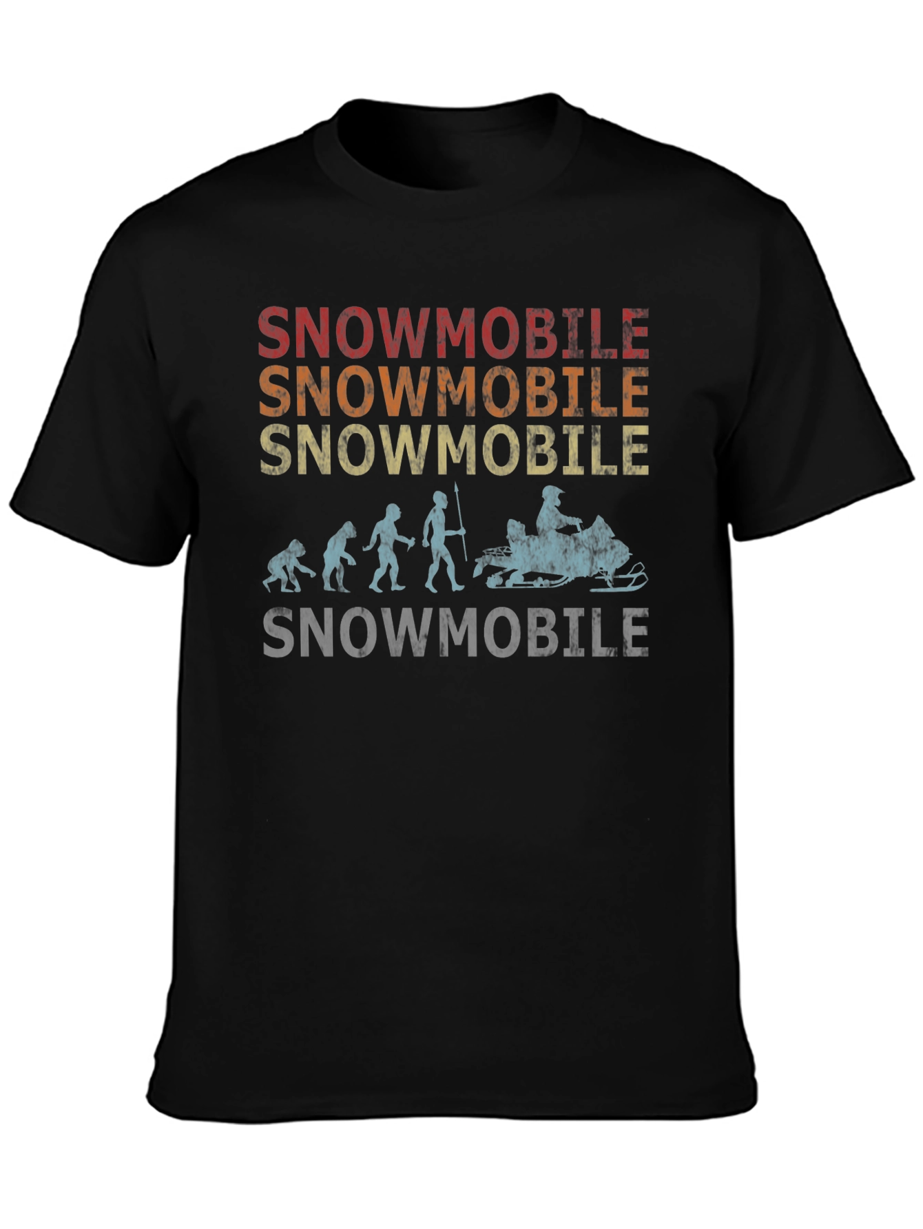 Snowmobile Evolution T-Shirt - Retro Design