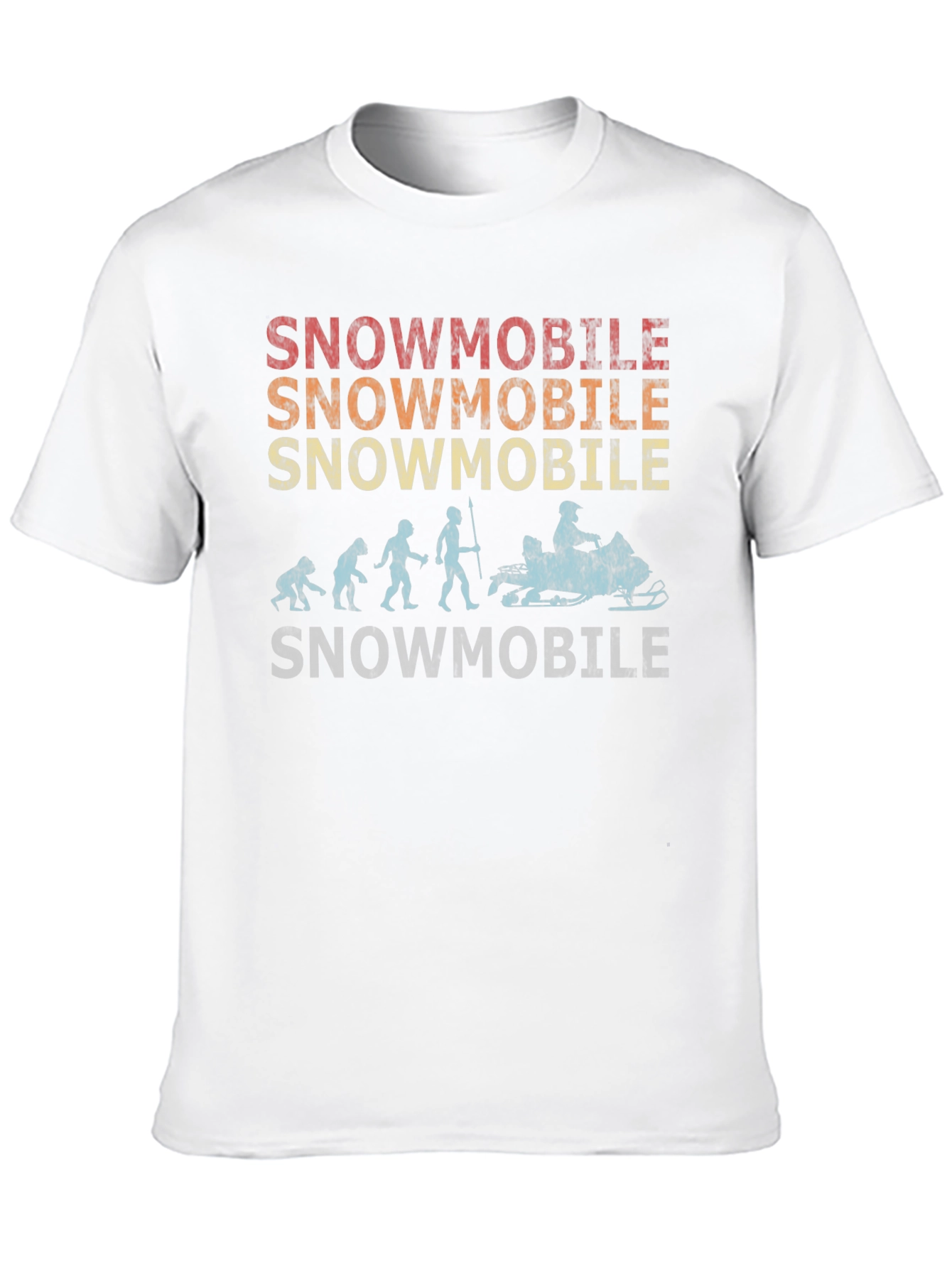 Snowmobile Evolution T-Shirt - Retro Design