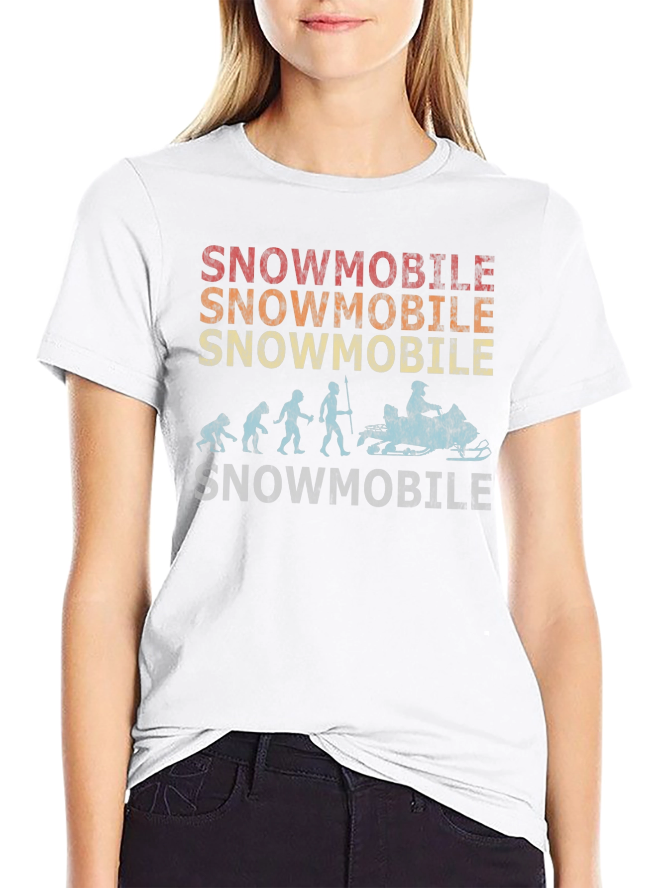 Snowmobile Evolution T-Shirt - Retro Design
