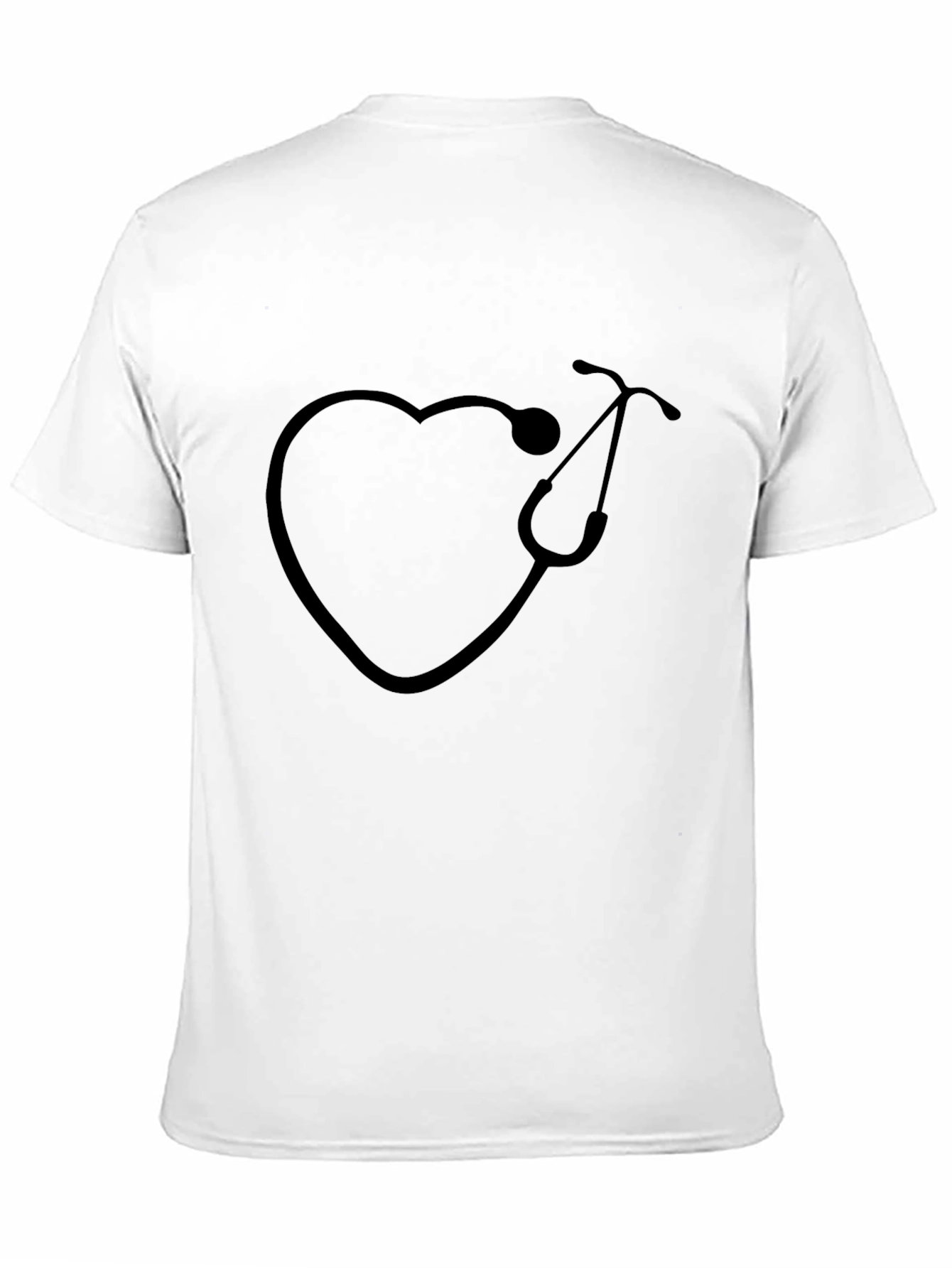 Heart Stethoscope Graphic T-Shirt - Black