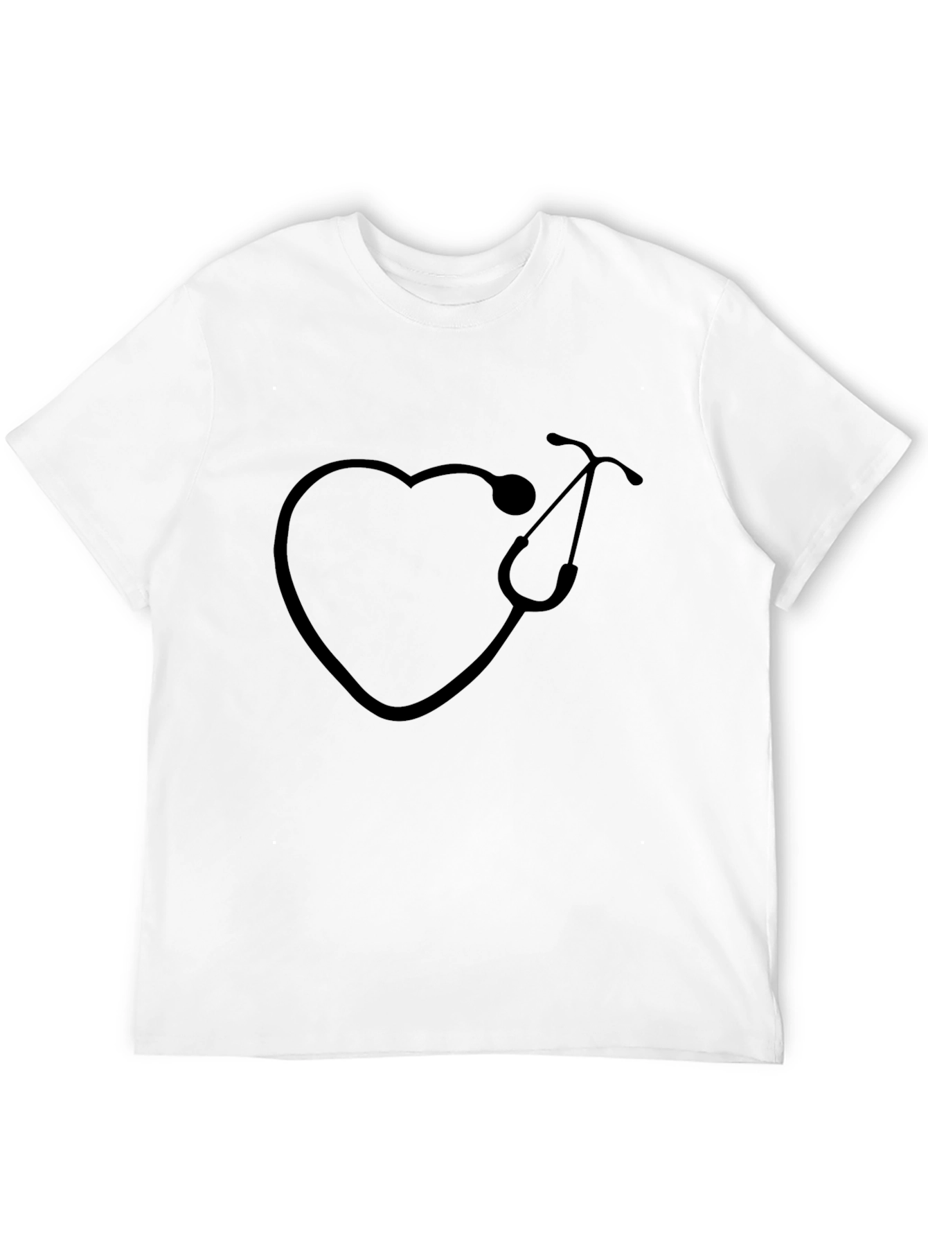 Heart Stethoscope Graphic T-Shirt - Black