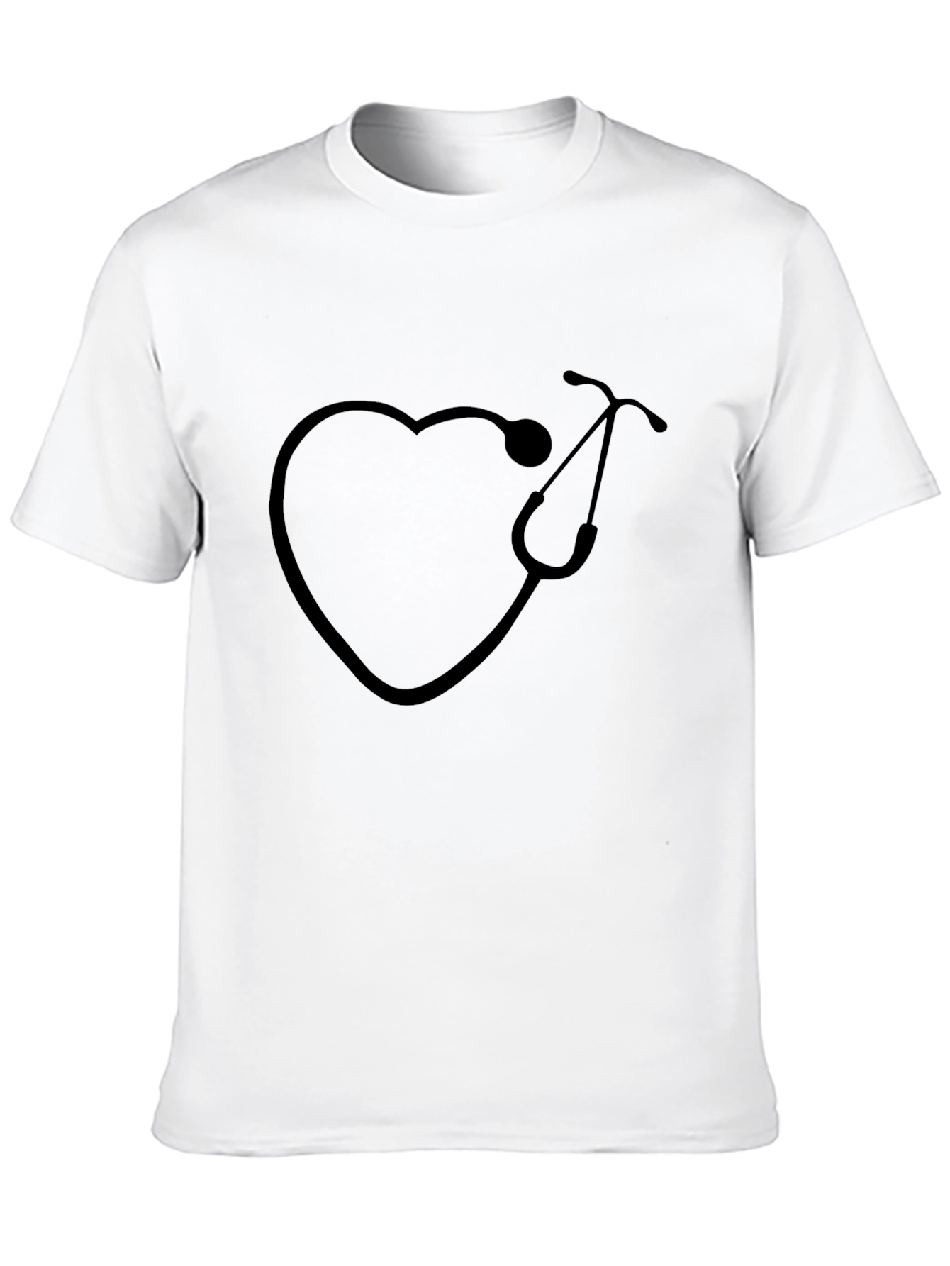 Heart Stethoscope Graphic T-Shirt - Black