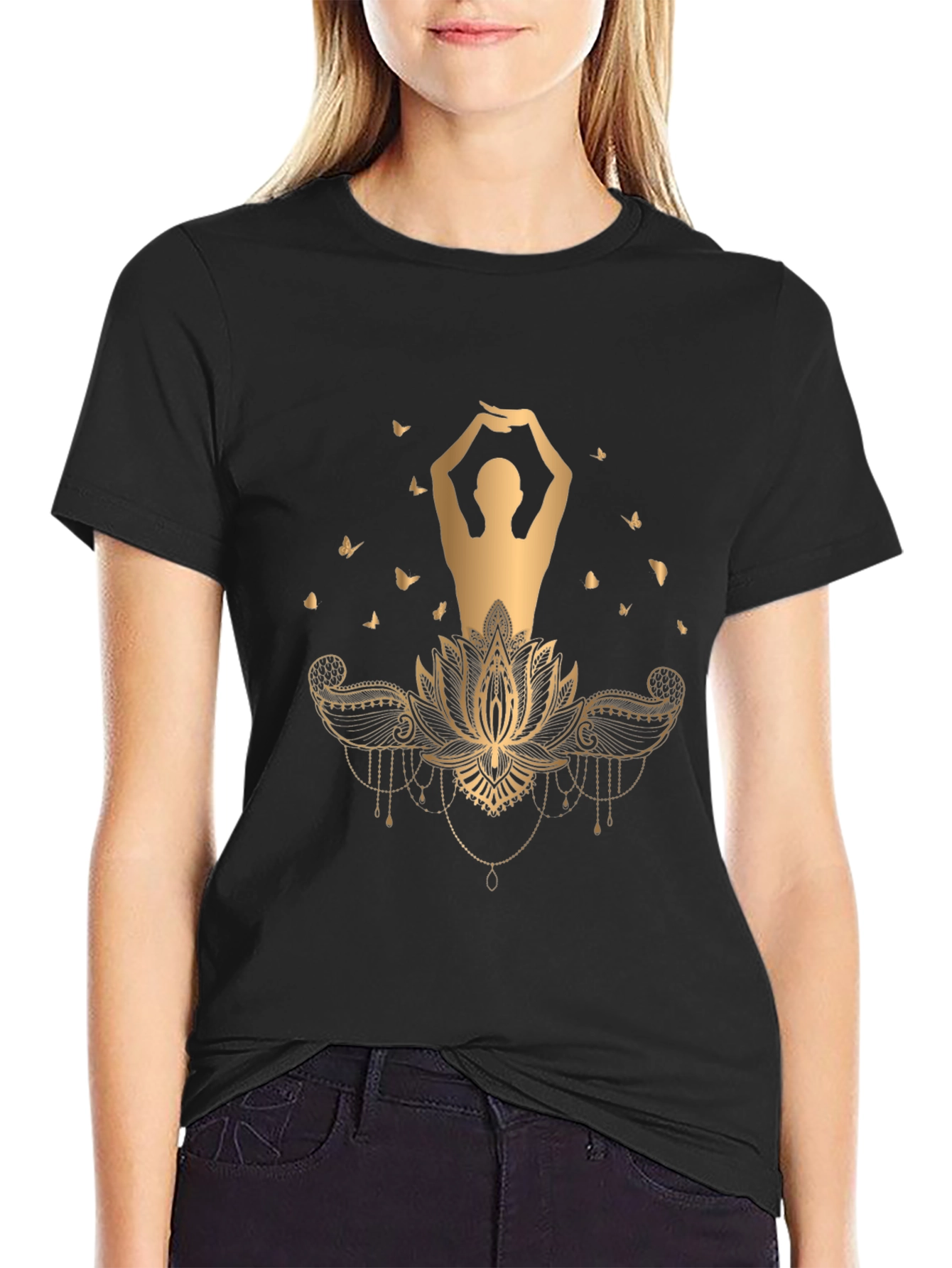 Lotus Yoga Graphic Tee - Stylish Comfort