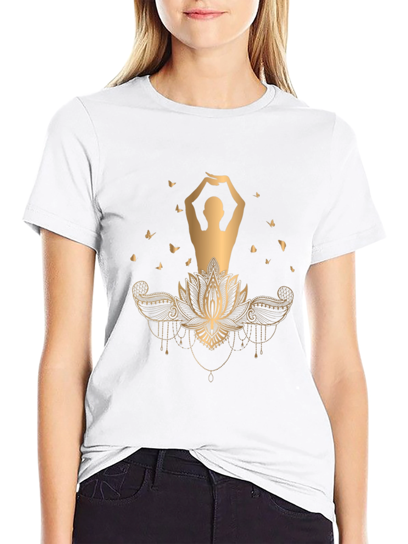 Lotus Yoga Graphic Tee - Stylish Comfort