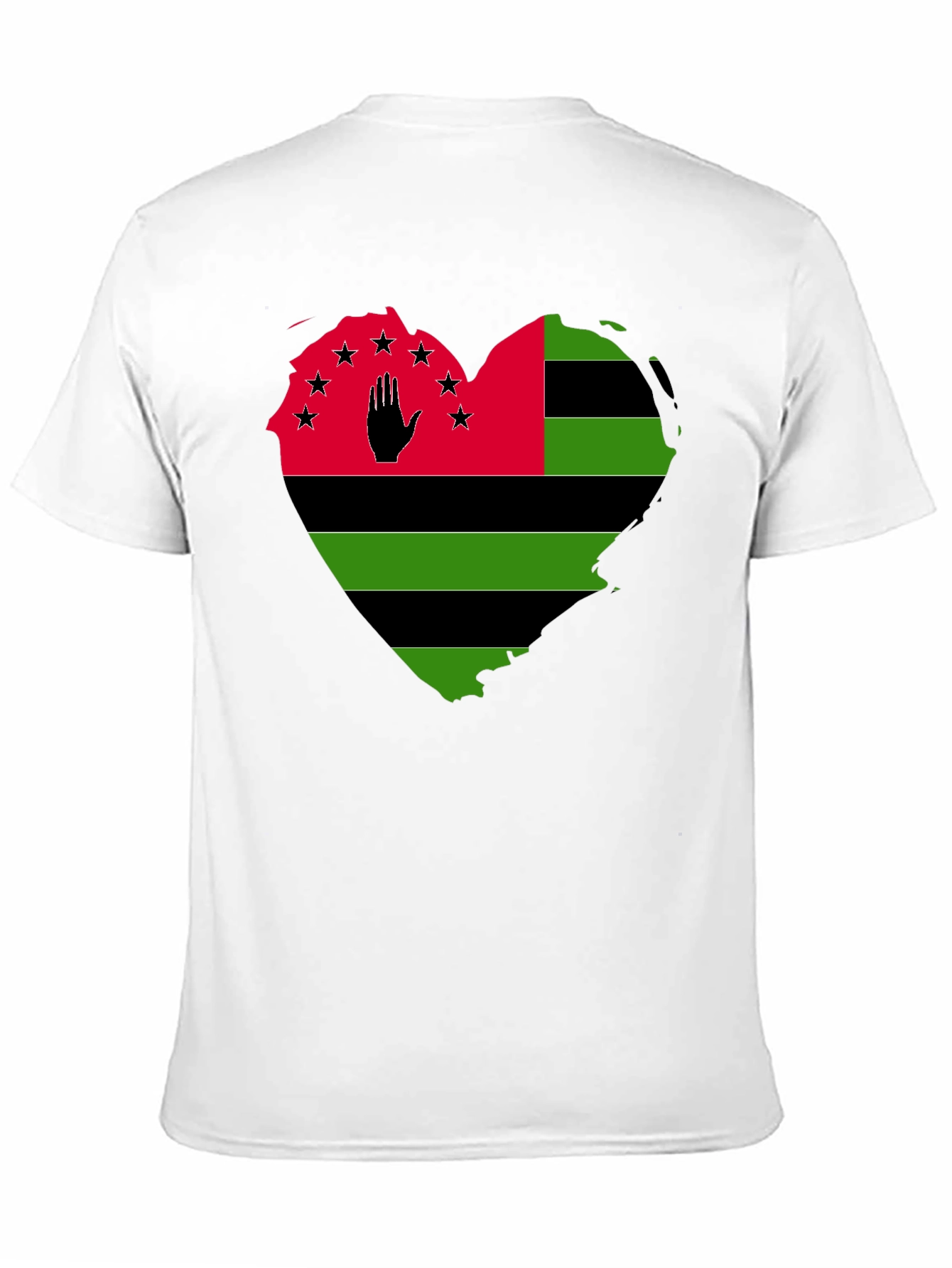 Pan-African Heart Flag T-Shirt - Black