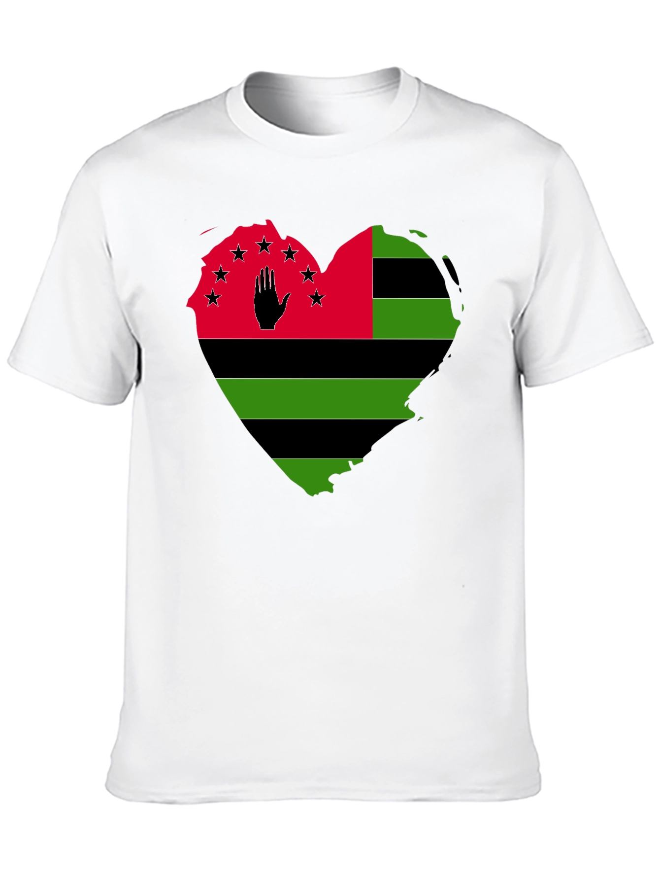 Pan-African Heart Flag T-Shirt - Black