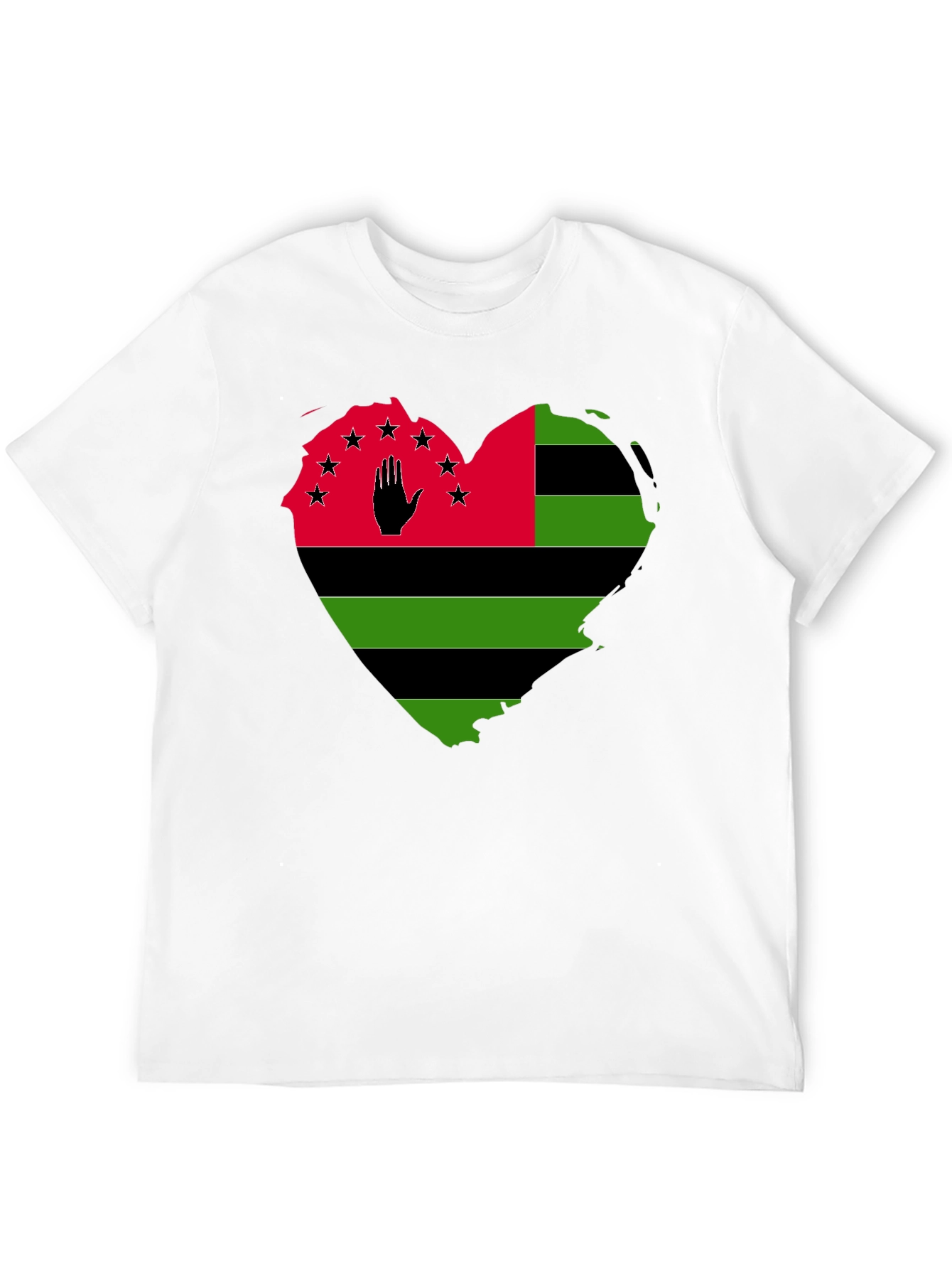 Pan-African Heart Flag T-Shirt - Black