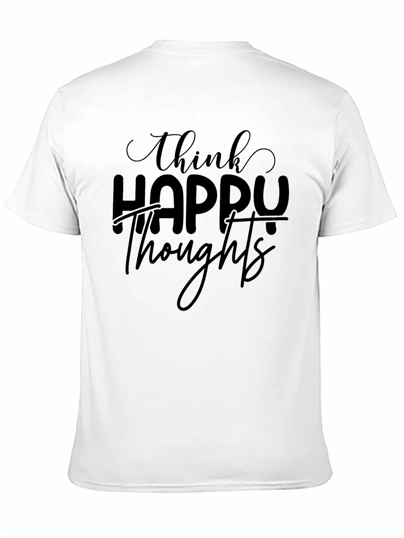 Think Happy Thoughts Black Graphic Tee