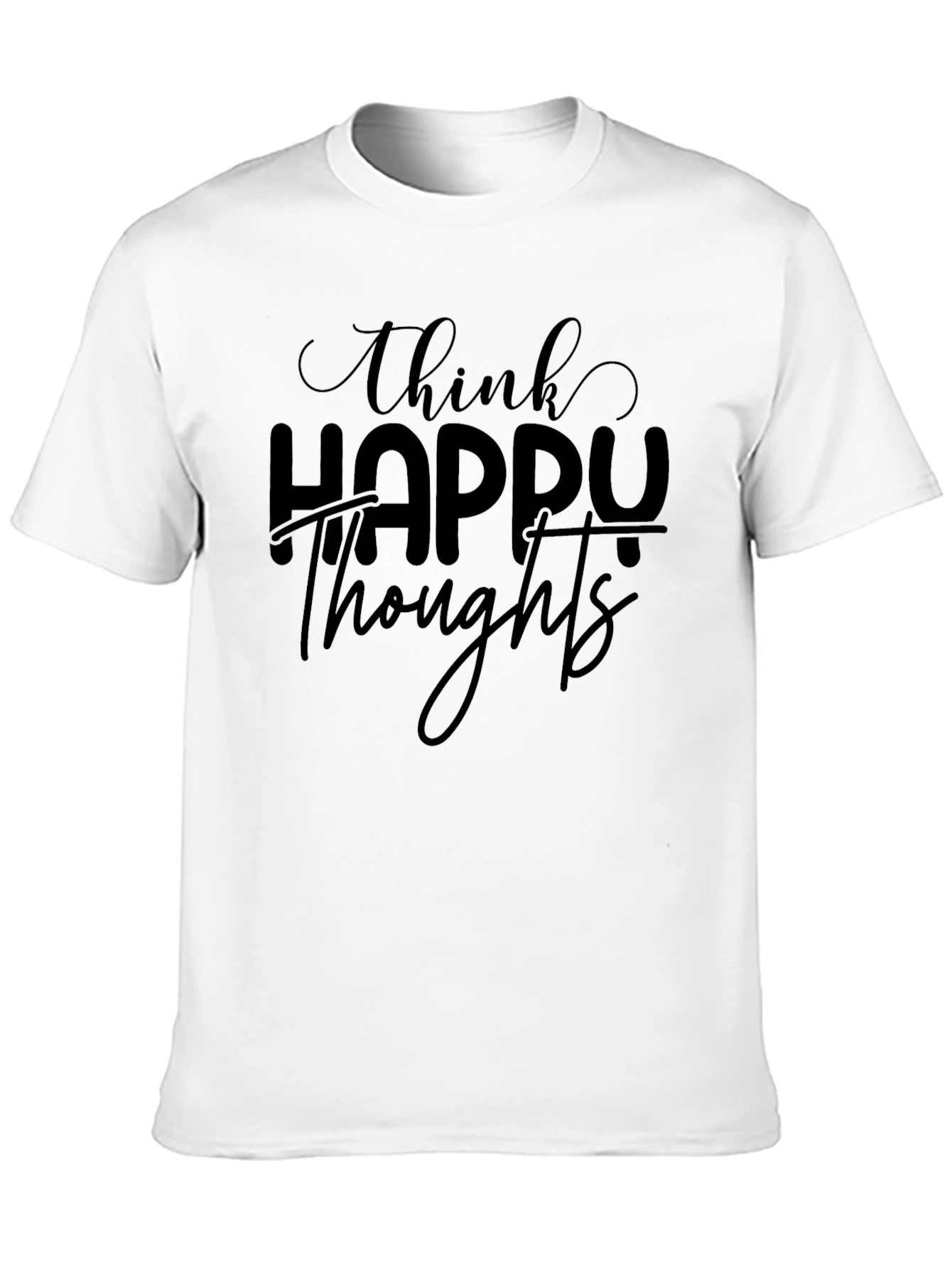 Think Happy Thoughts Black Graphic Tee