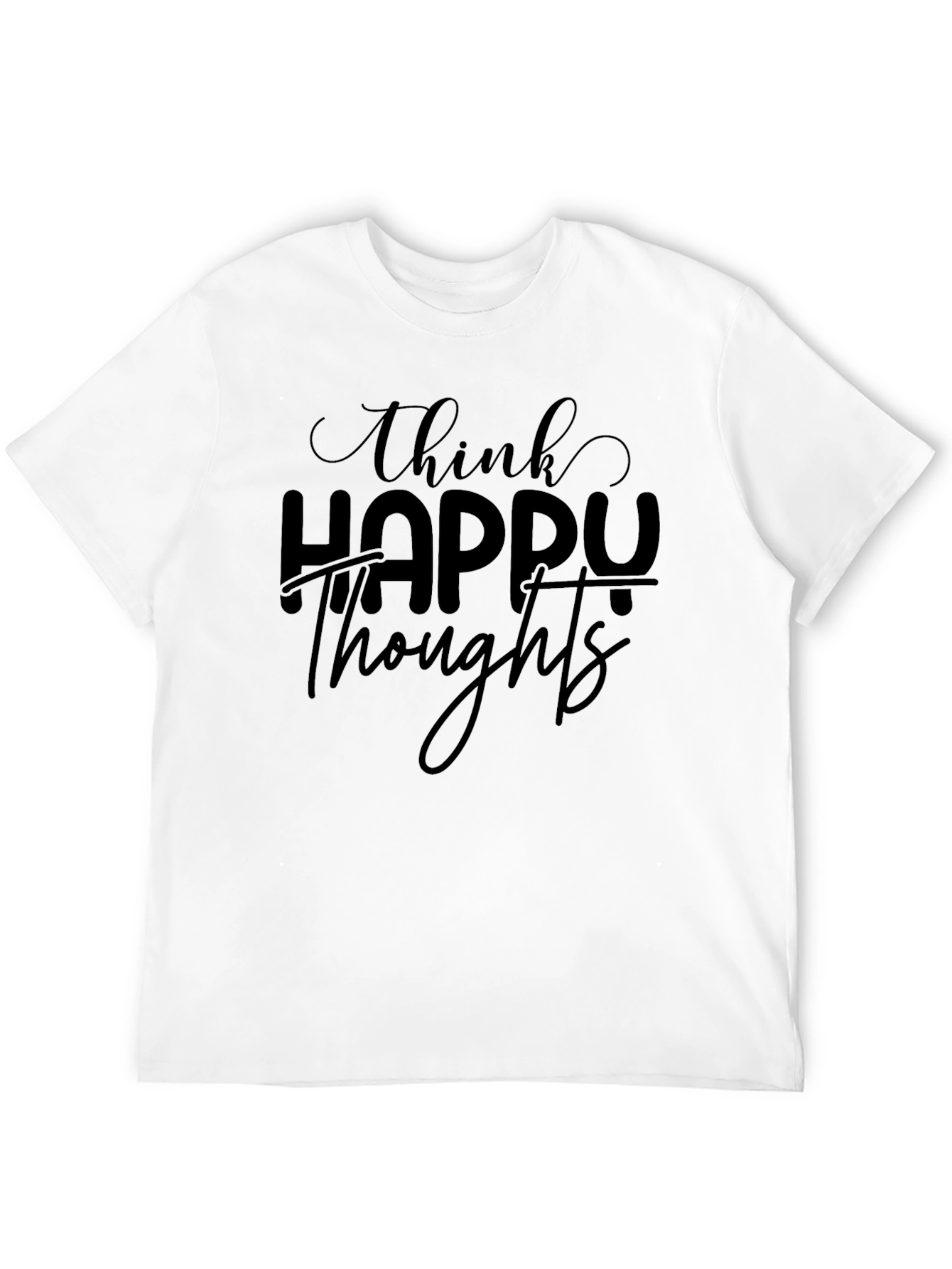 Think Happy Thoughts Black Graphic Tee