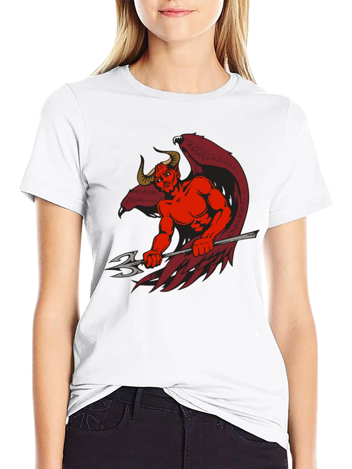 Devil Graphic Print Black T-Shirt