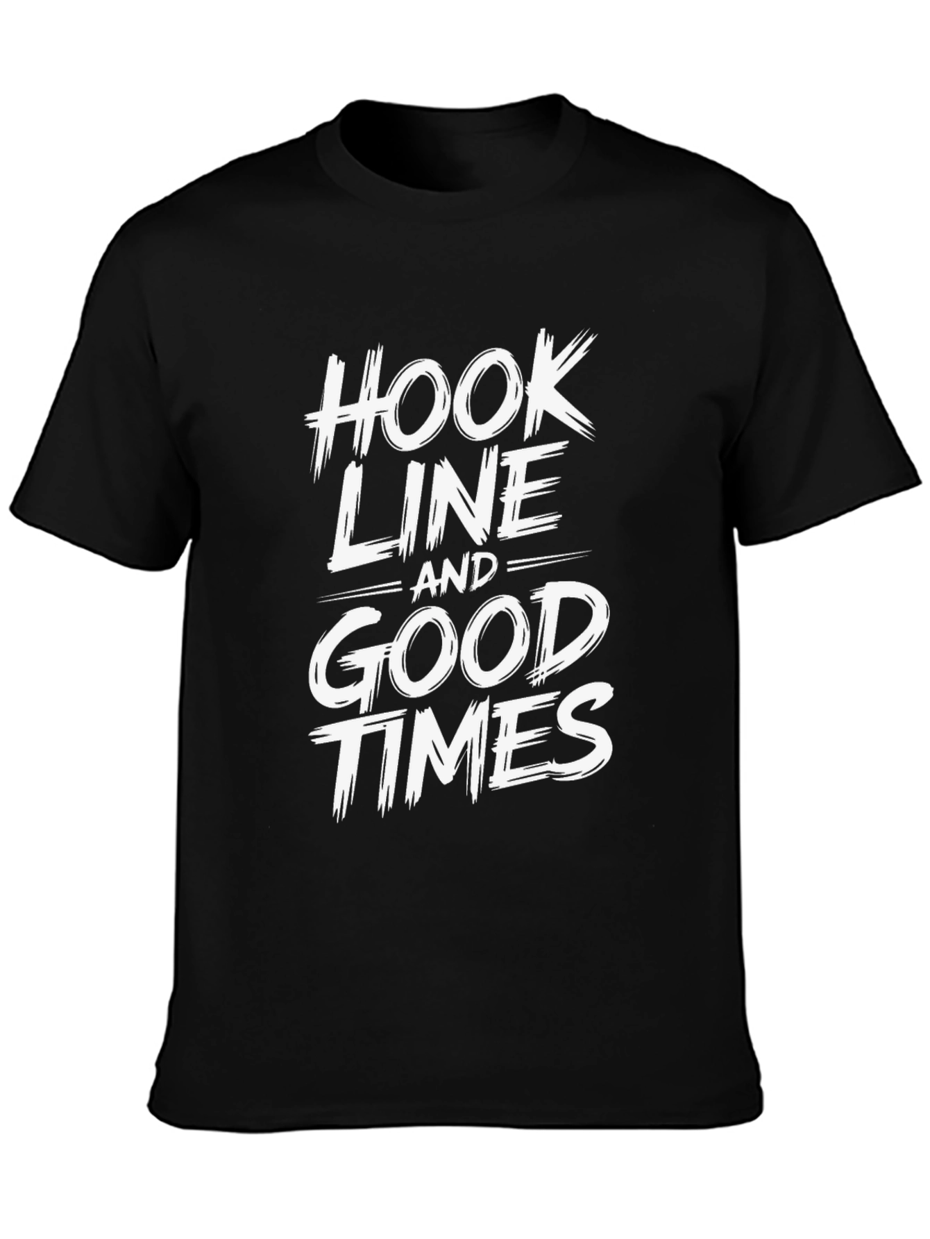 Hook Line and Good Times Graphic Tee - Black